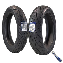 Metzeler Cruisetec Front 130/80B17 & Rear 180/55B18 REINF Tire Set w/ Keychain