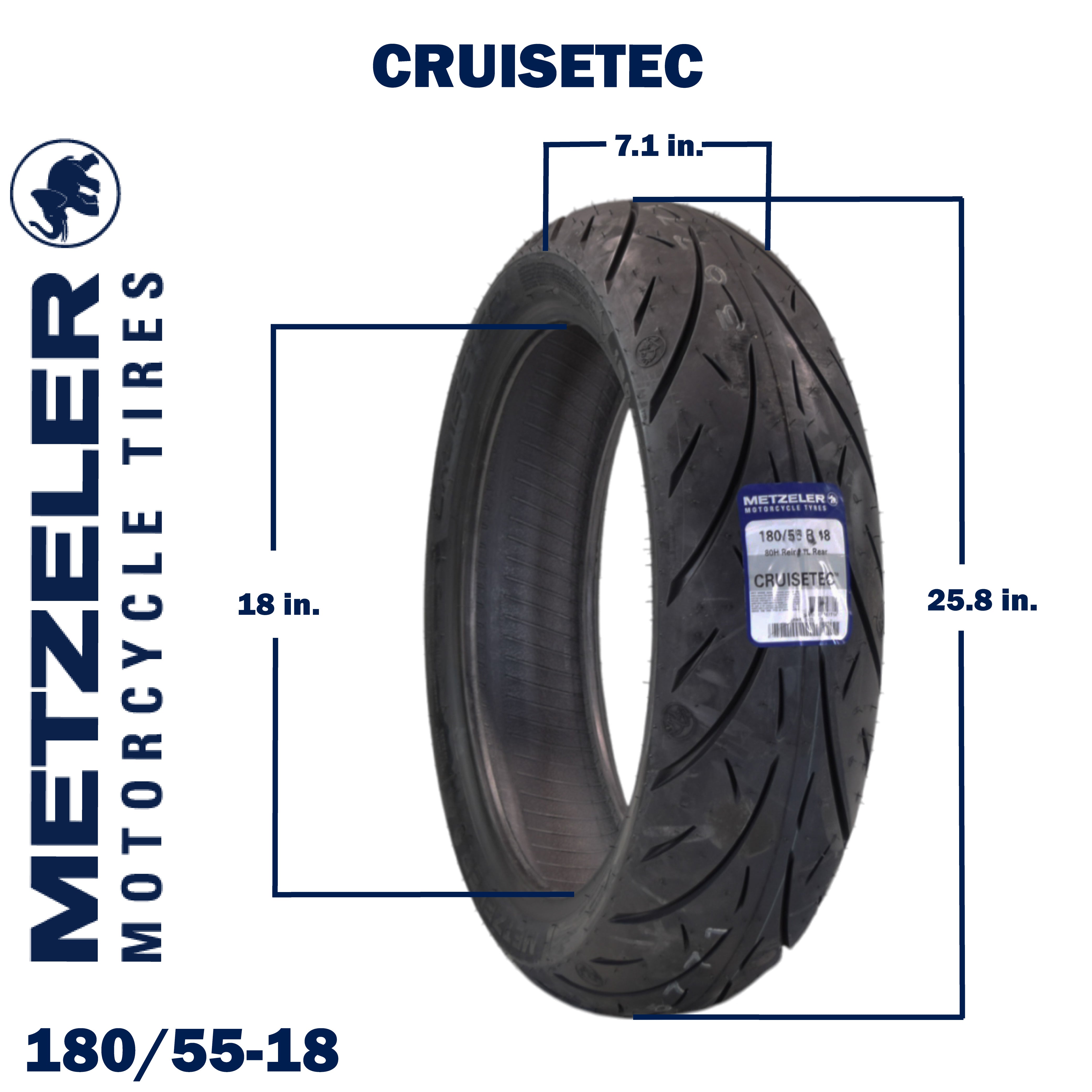 Metzeler Cruisetec Front 130/80B17 & Rear 180/55B18 REINF Tire Set w/ Keychain