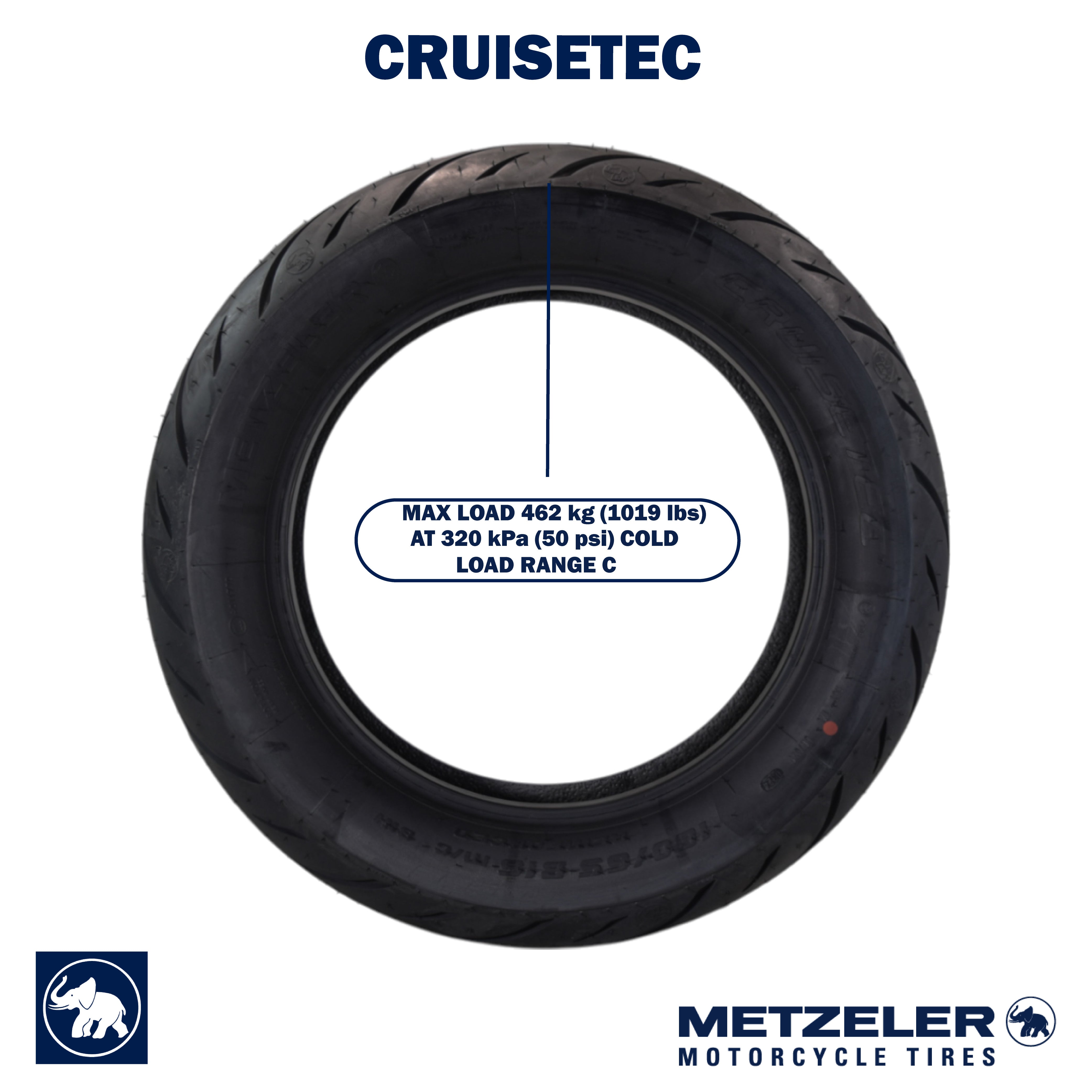 Metzeler Cruisetec 180/65B16 81H REINF TL Motorcycle Rear Tire with Keychain