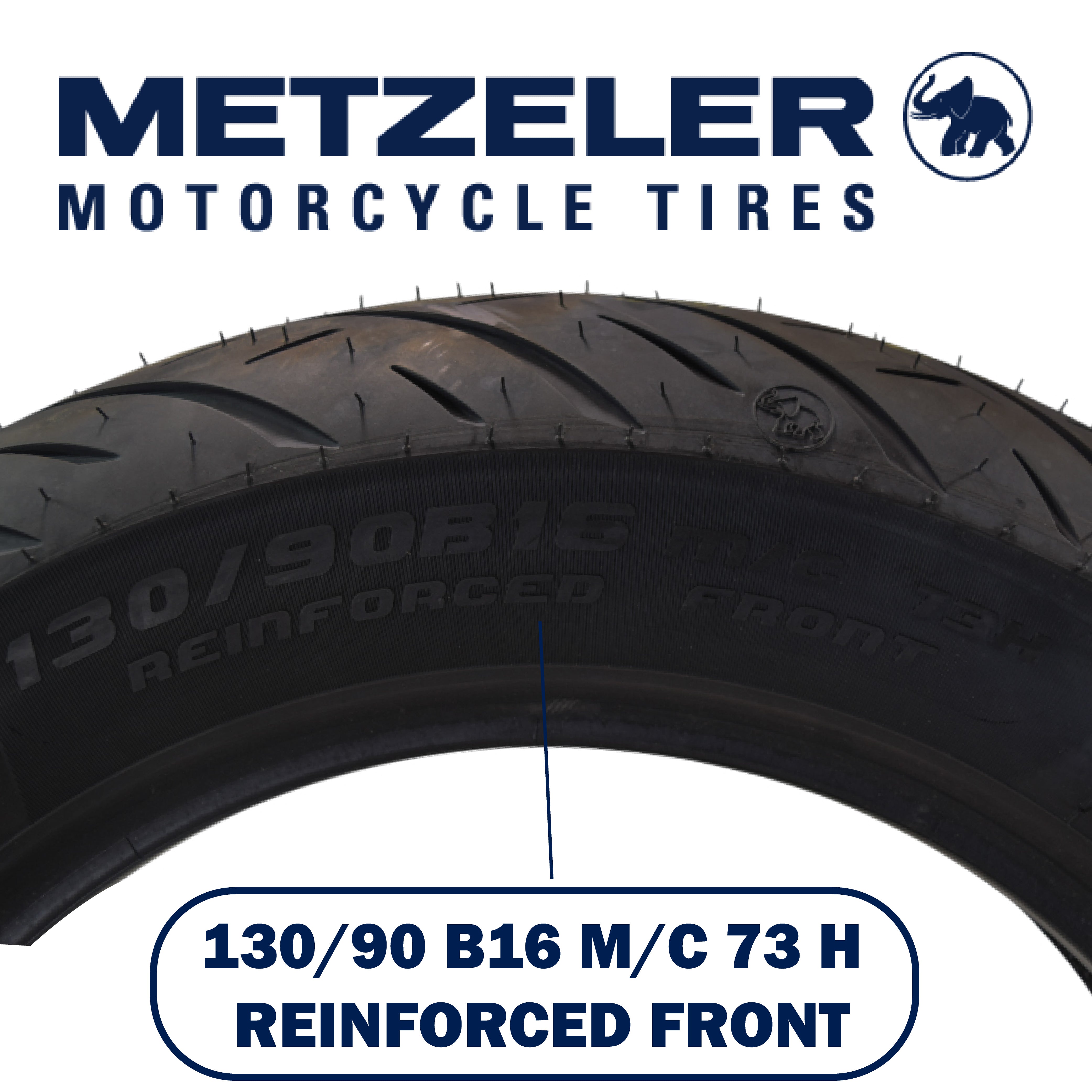 Metzeler Cruisetec 130/90B16 73H REINF TL Motorcycle Front Tire with Keychain