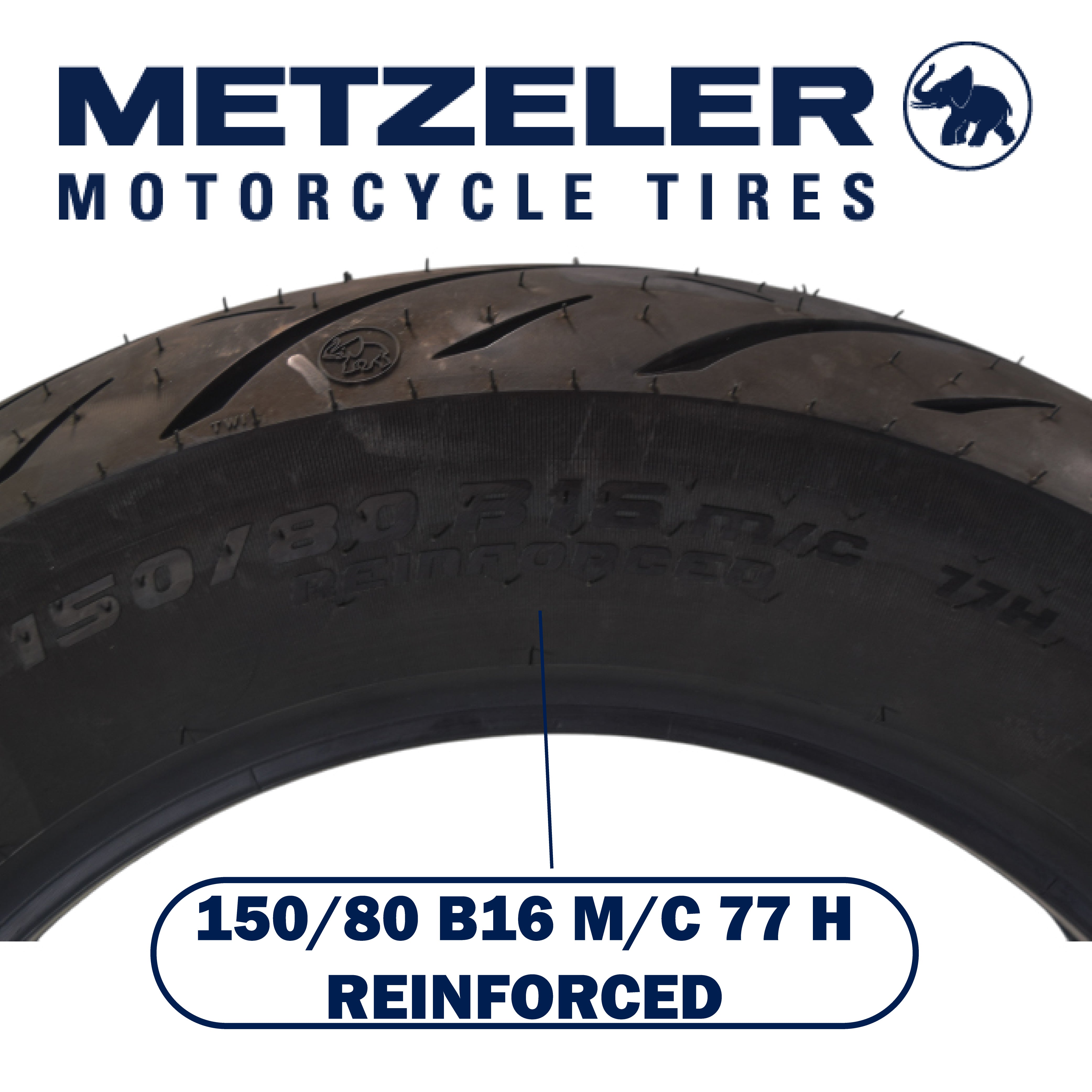 Metzeler Cruisetec 150/80B16 77H REINF TL Motorcycle Rear Tire with Keychain