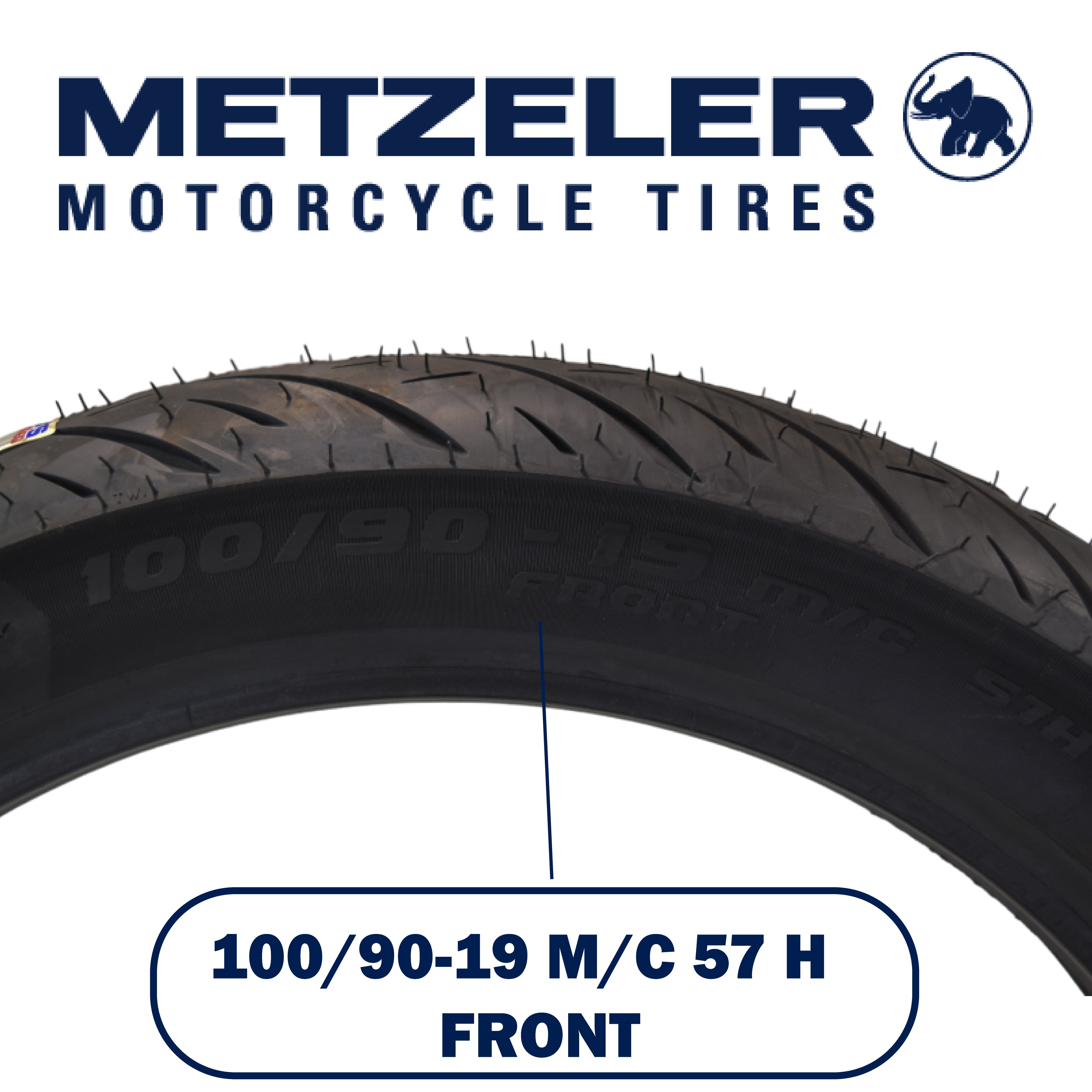 Metzeler Cruisetec 100/90-19 57H TL V-Twin Motorcycle Front Tire with Keychain