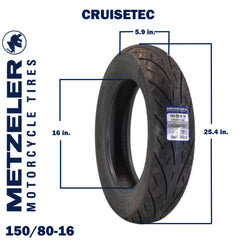 Metzeler Cruisetec 160/70B17 79V REINF TL Motorcycle Rear Tire with Keychain