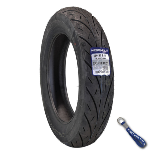 Metzeler Cruisetec V-Twin Motorcycle Front Tire - Performance Perfected for Cruiser, Custom & Heavy Tourers w/Enhanced Handling & Comfort - with Keychain (130/90B16 73H 1)