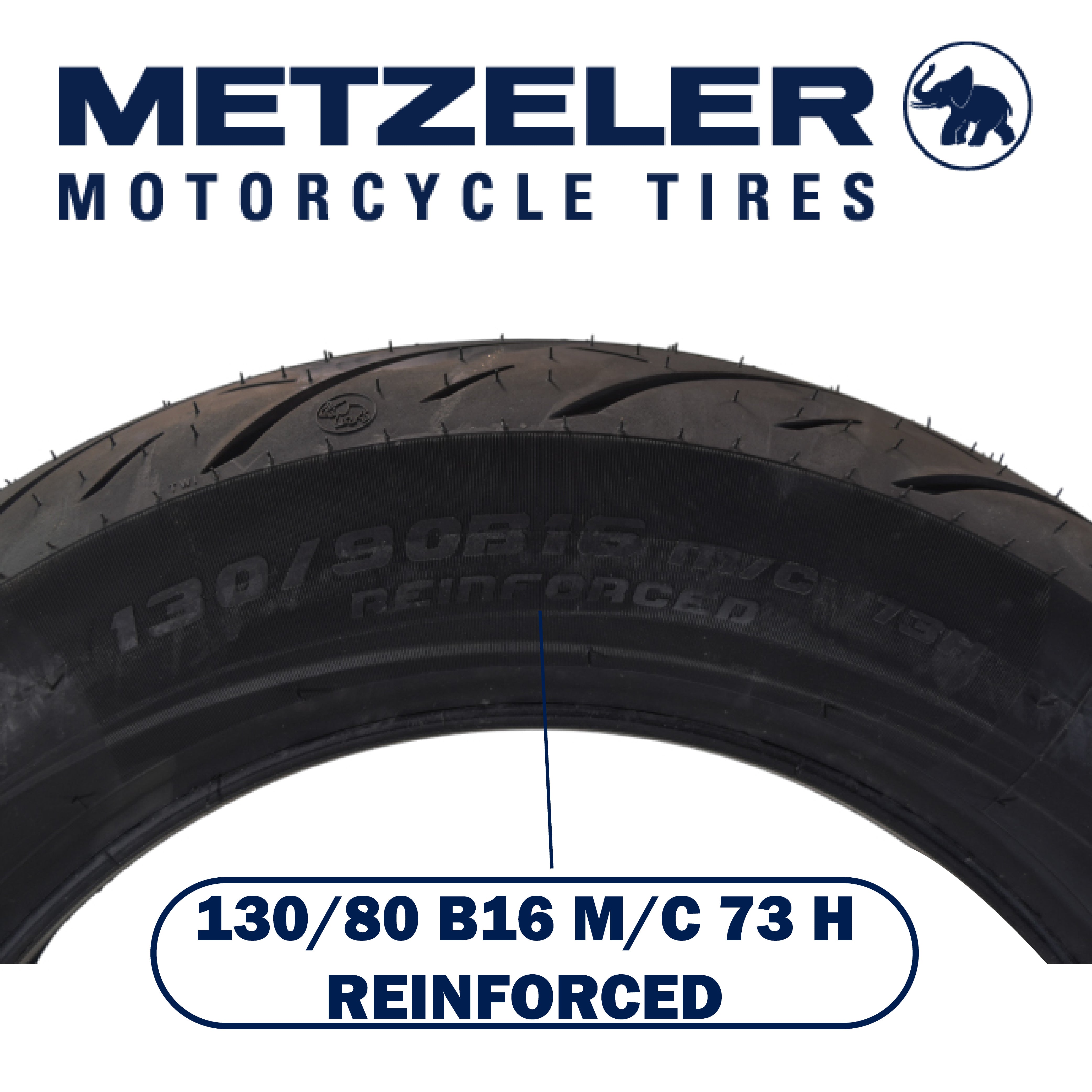 Metzeler Cruisetec 130/90B16 73H REINF TL Motorcycle Rear Tire with Keychain