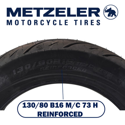 Metzeler Cruisetec V-Twin Motorcycle Front Tire - Performance Perfected for Cruiser, Custom & Heavy Tourers w/Enhanced Handling & Comfort - with Keychain (130/90B16 73H 1)