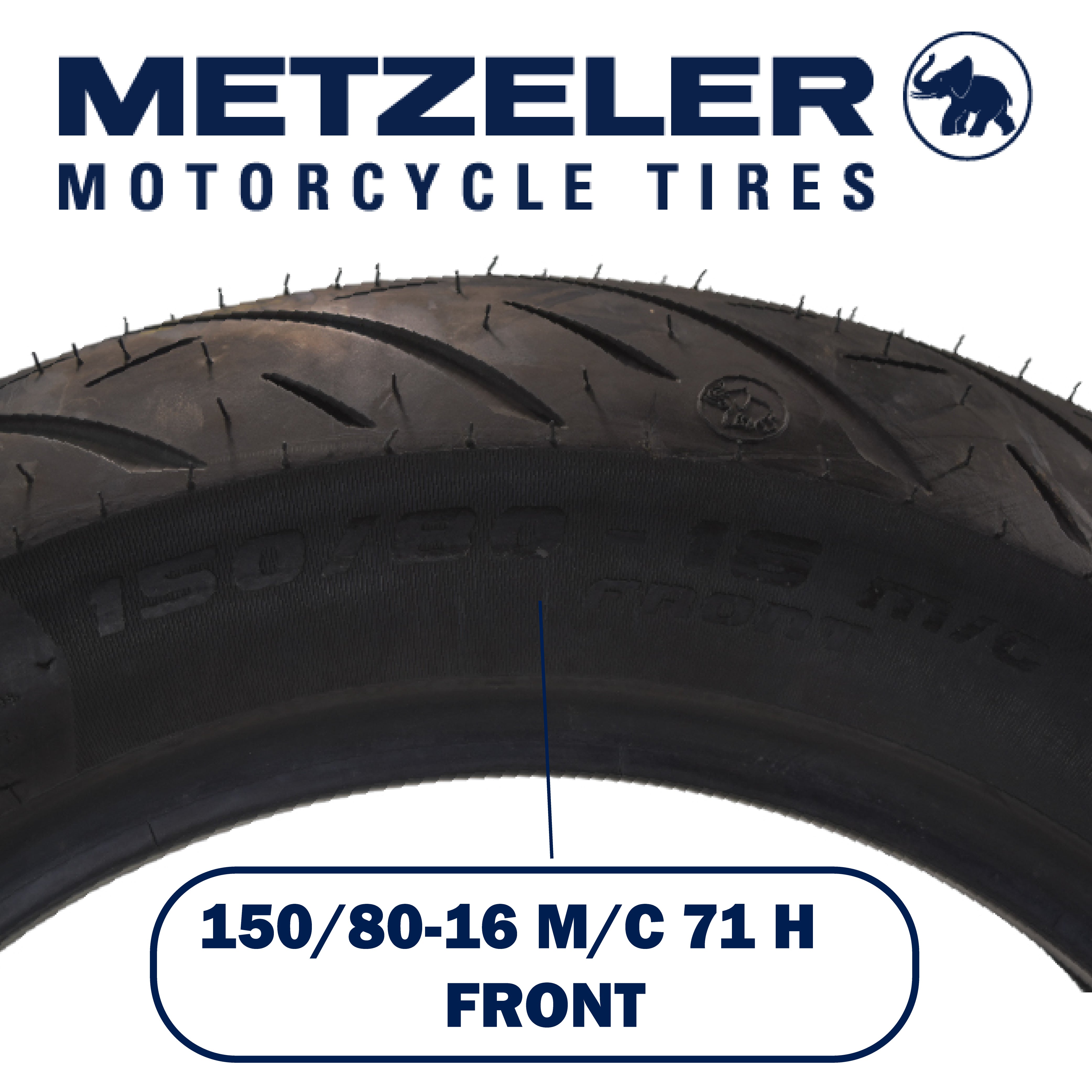 Metzeler Cruisetec 150/80B16 71H TL V-Twin Motorcycle Front Tire with Keychain