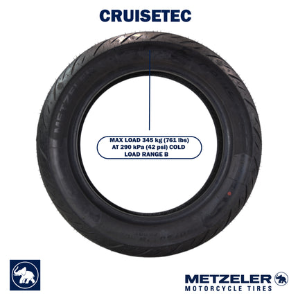 Metzeler Cruisetec 150/80B16 71H TL V-Twin Motorcycle Front Tire with Keychain