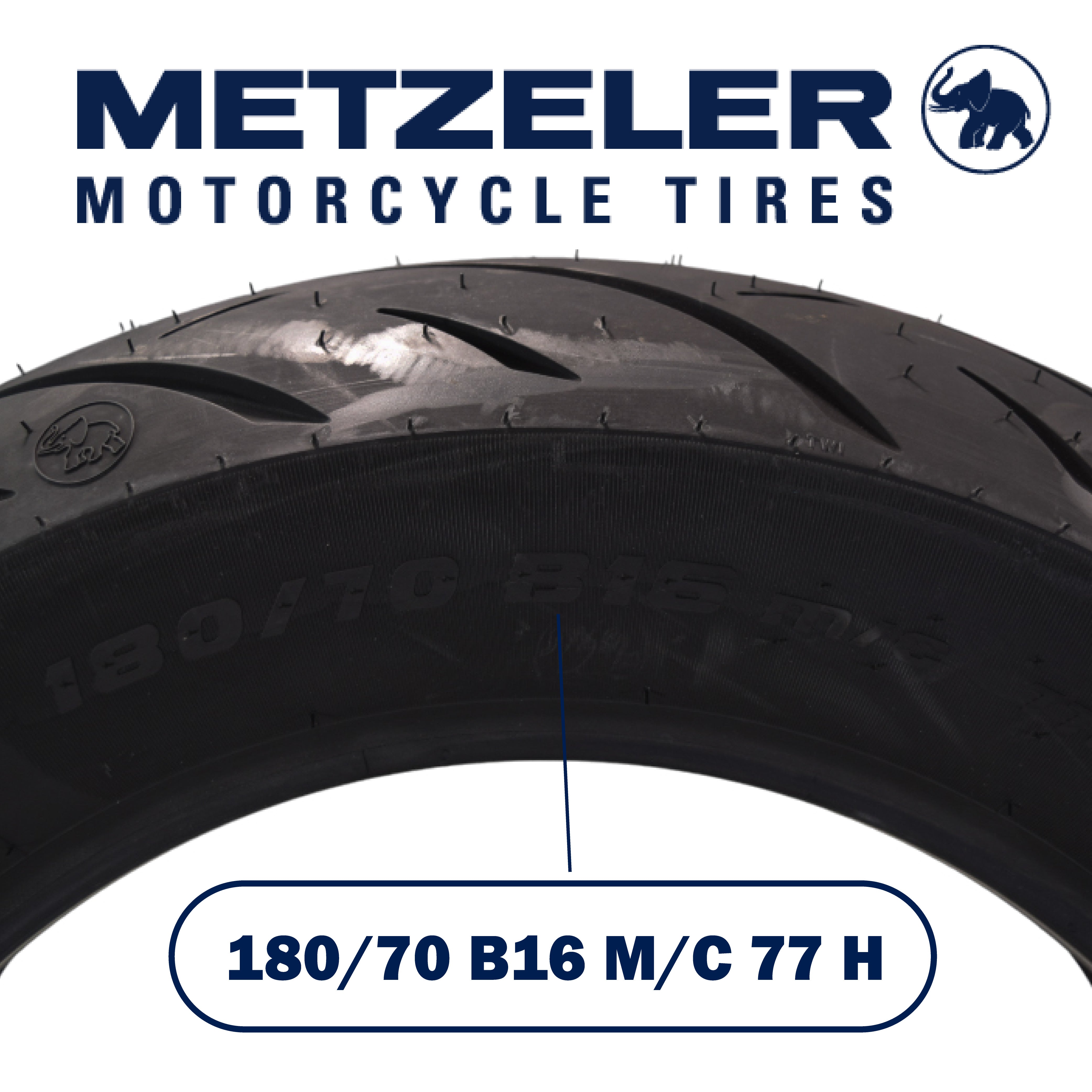 Metzeler Cruisetec 180/70B16 77H TL V-Twin Motorcycle Rear Tire with Keychain