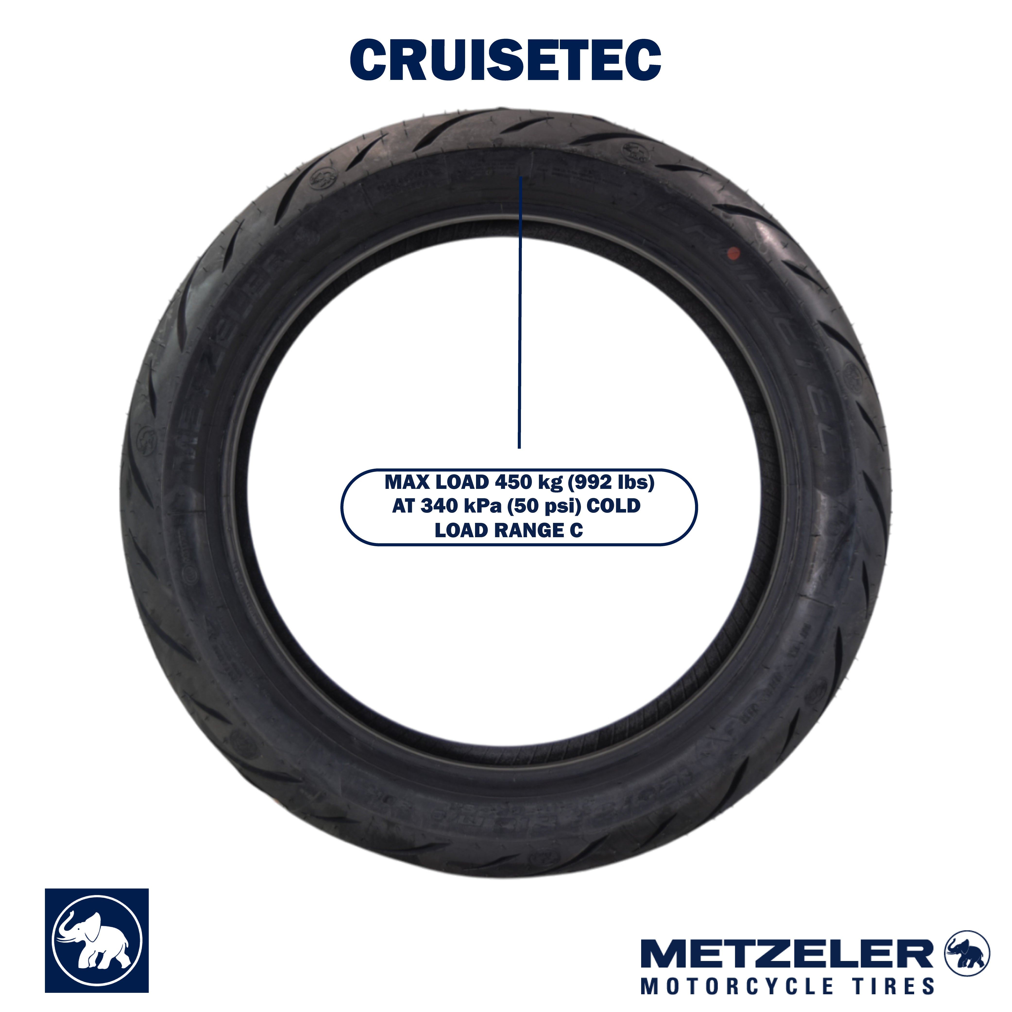 Metzeler Cruisetec 180/55B18 80H REINF TL Motorcycle Rear Tire with Keychain