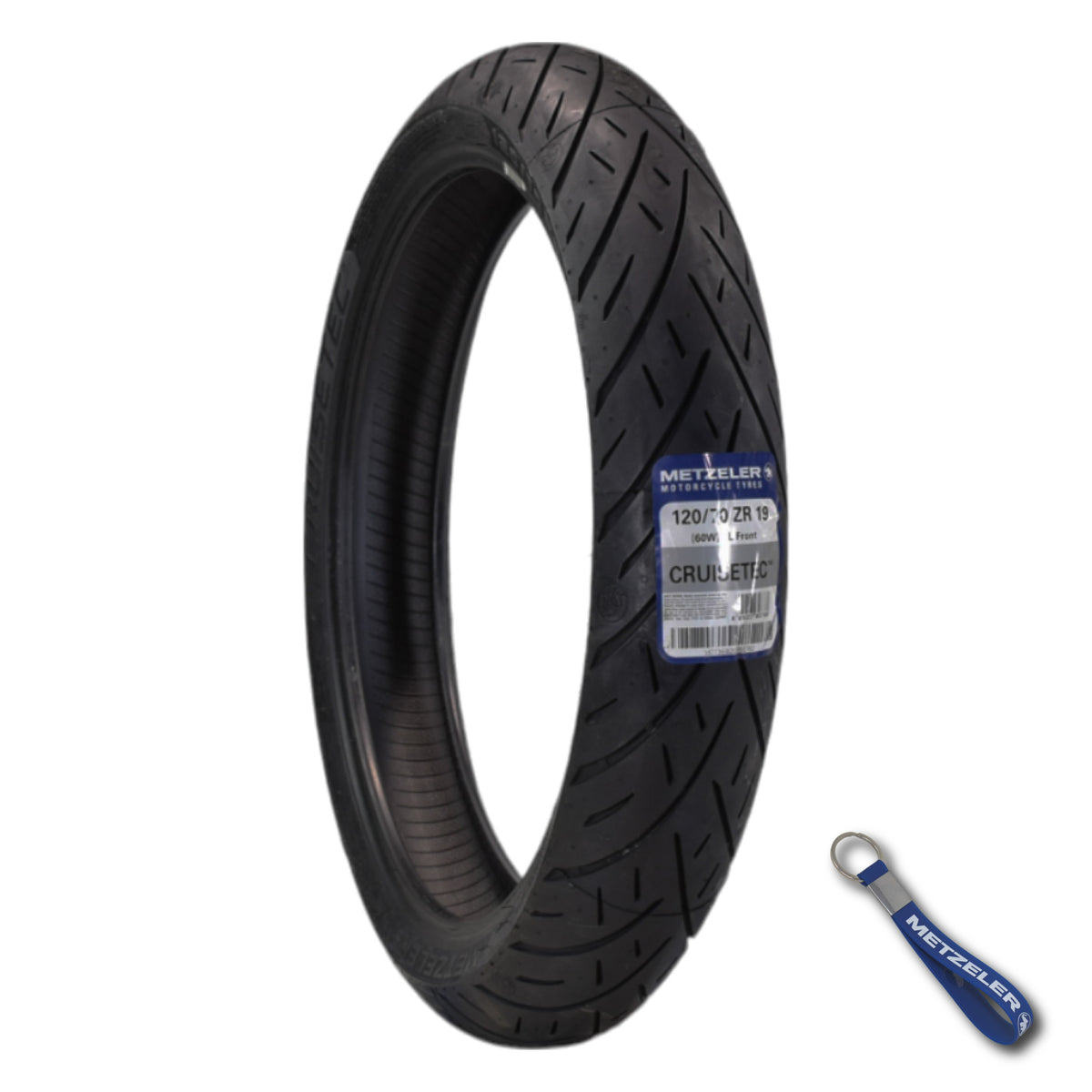 Metzeler Cruisetec 120/70ZR19 60W TL V-Twin Motorcycle Front Tire with Keychain