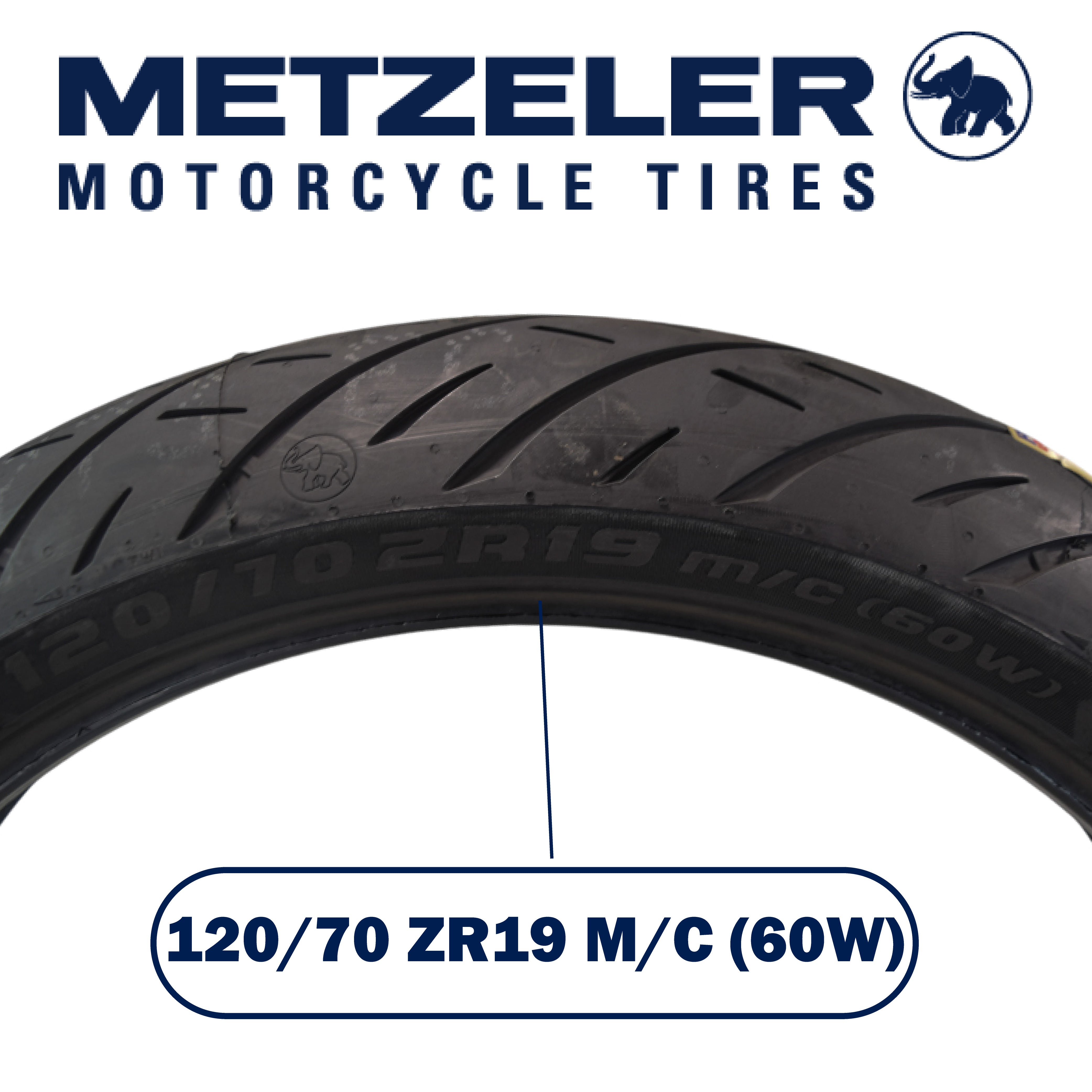 Metzeler Cruisetec 120/70ZR19 60W TL V-Twin Motorcycle Front Tire with Keychain