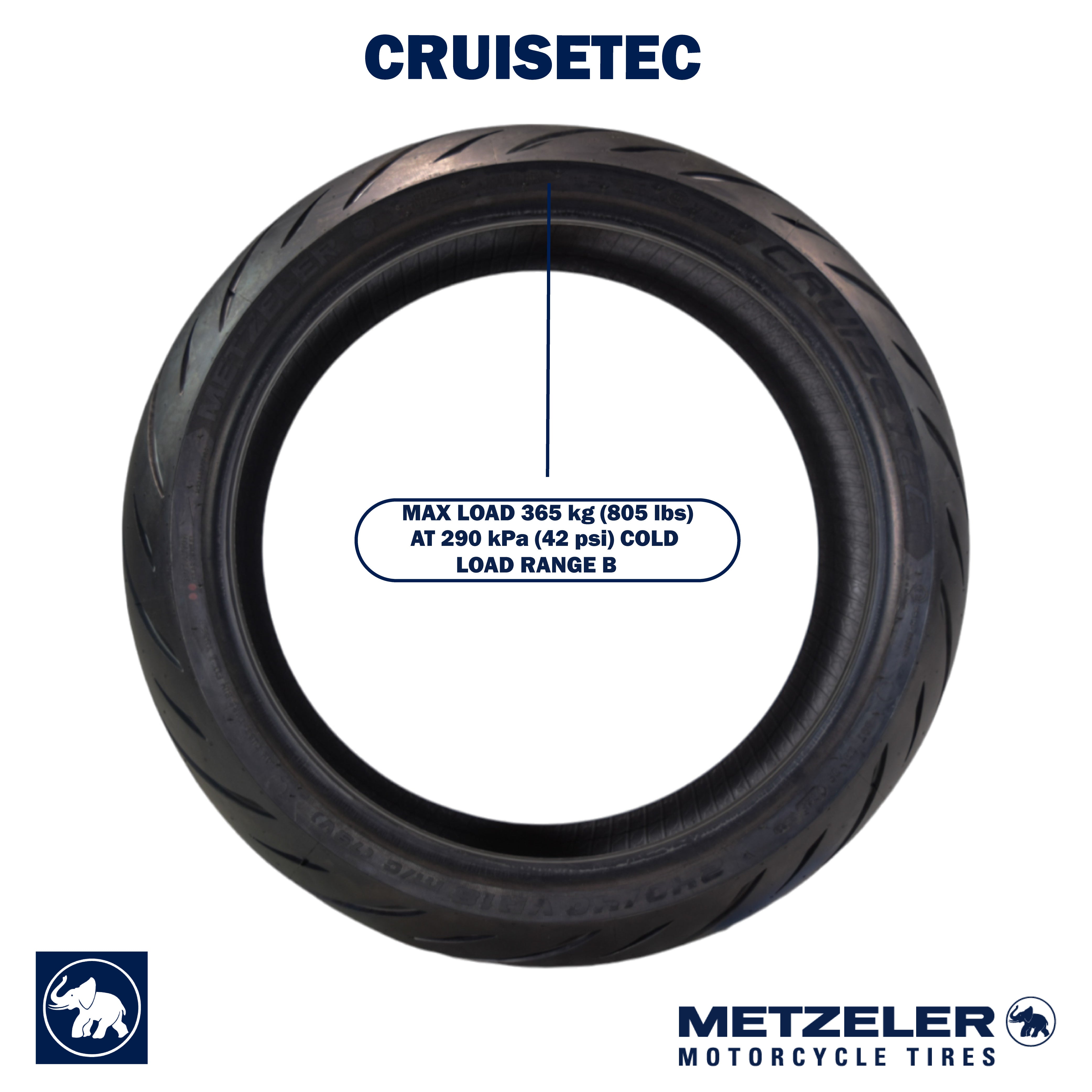 Metzeler Cruisetec 240/40R18 79V TL V-Twin Motorcycle Rear Tire with Keychain