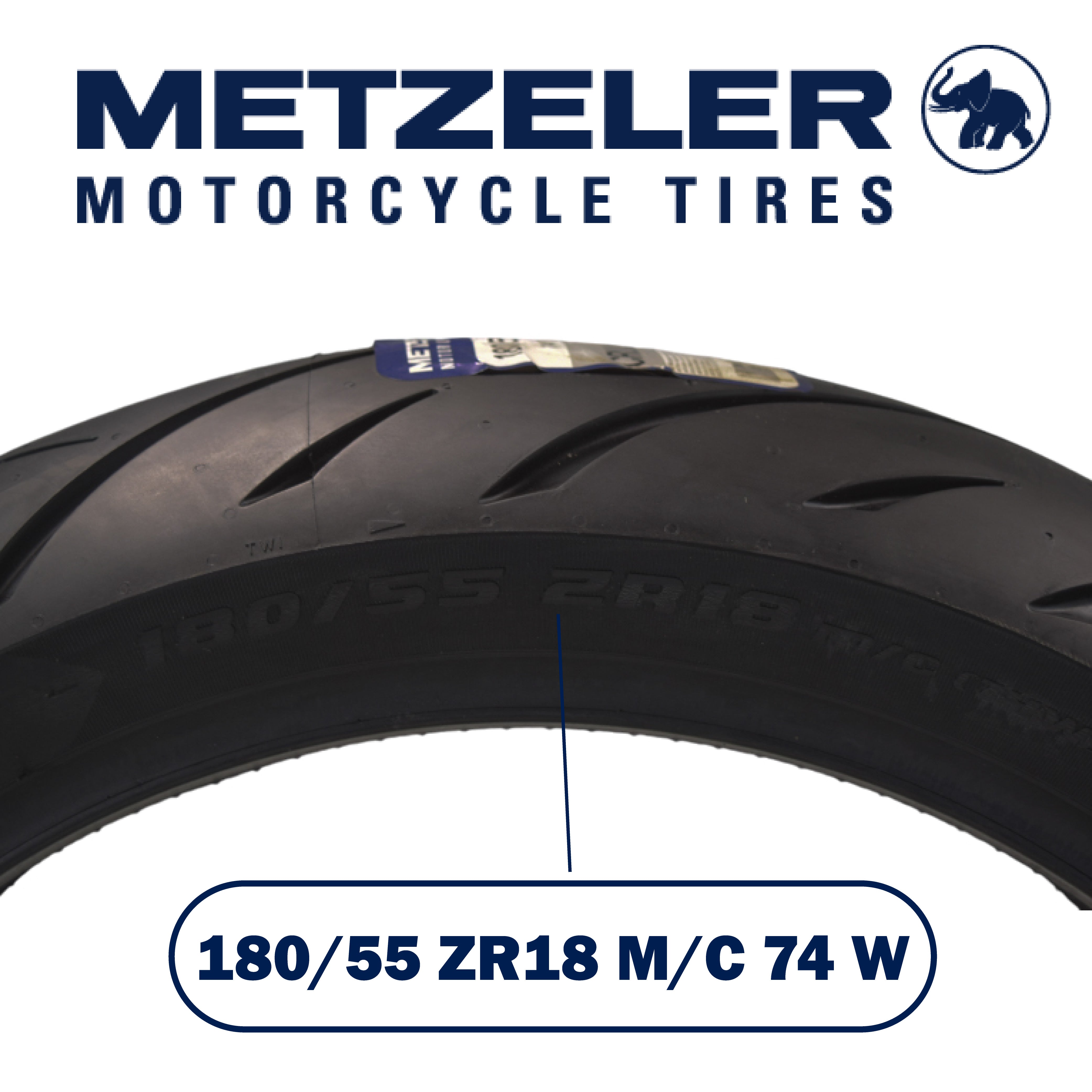 Metzeler Cruisetec 180/55ZR18 74W TL V-Twin Motorcycle Rear Tire with Keychain