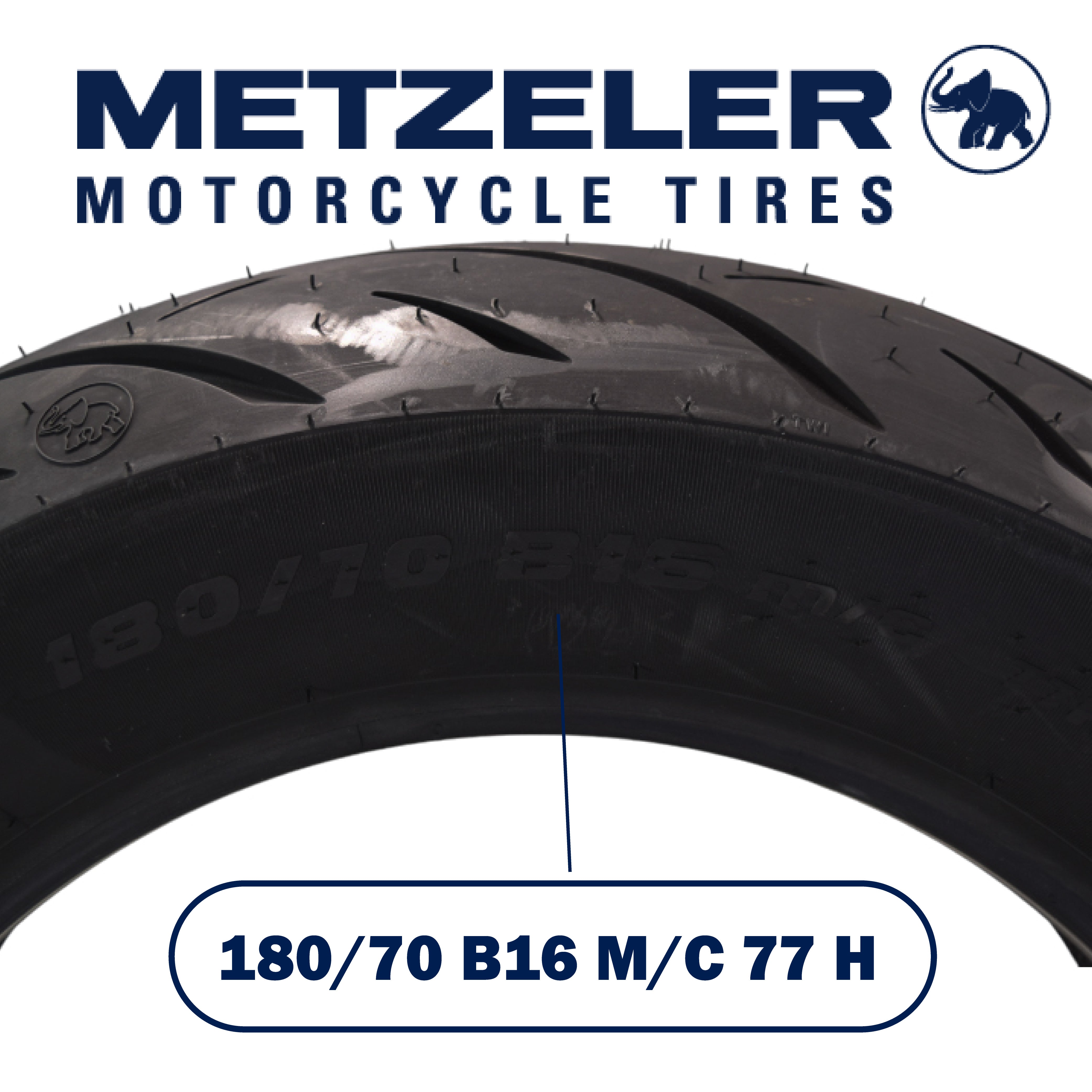 Metzeler Cruisetec 180/60R16 80H (I) Indian-Chal Motorcycle Rear Tire w/Keychain