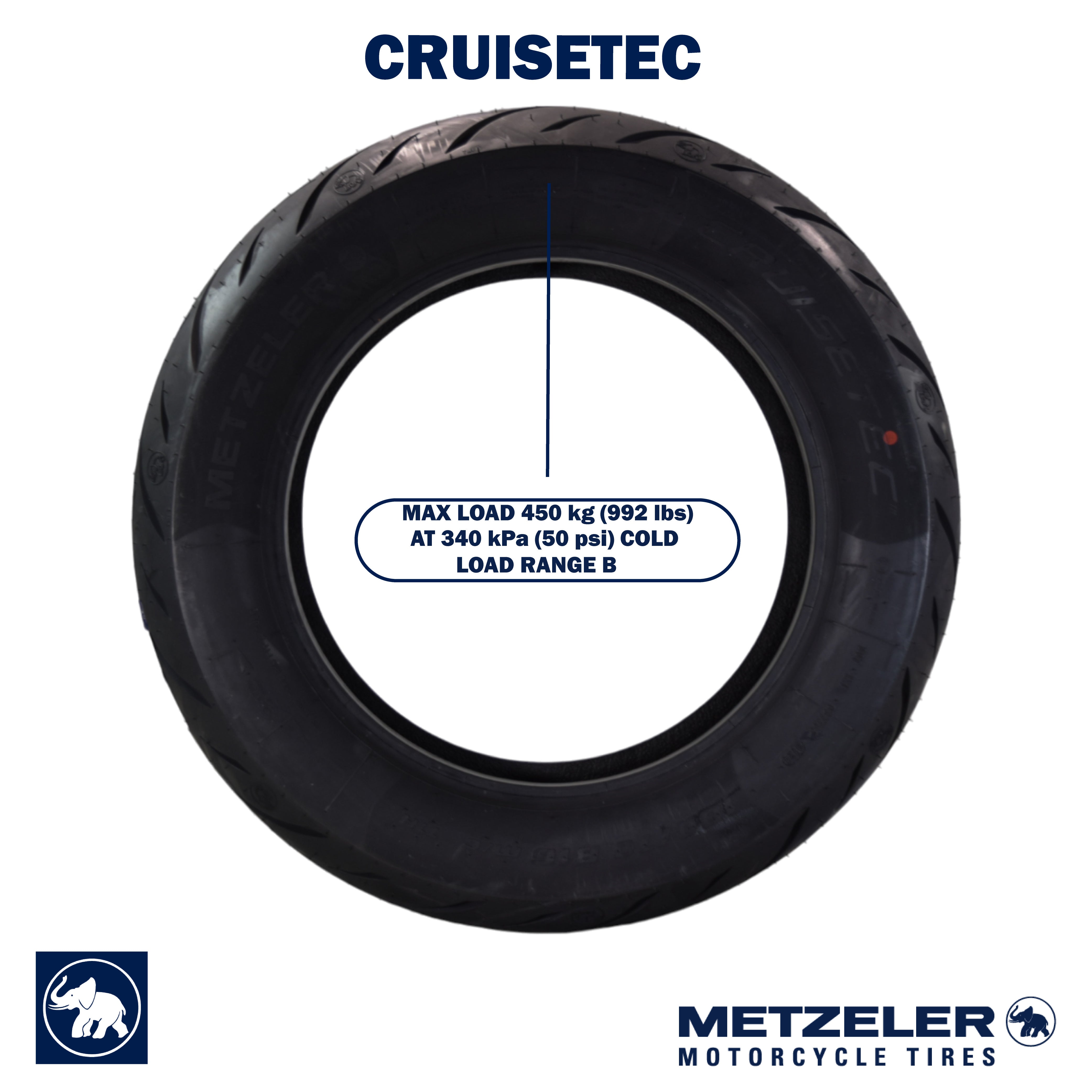 Metzeler Cruisetec 180/60R16 80H (I) Indian-Chal Motorcycle Rear Tire w/Keychain