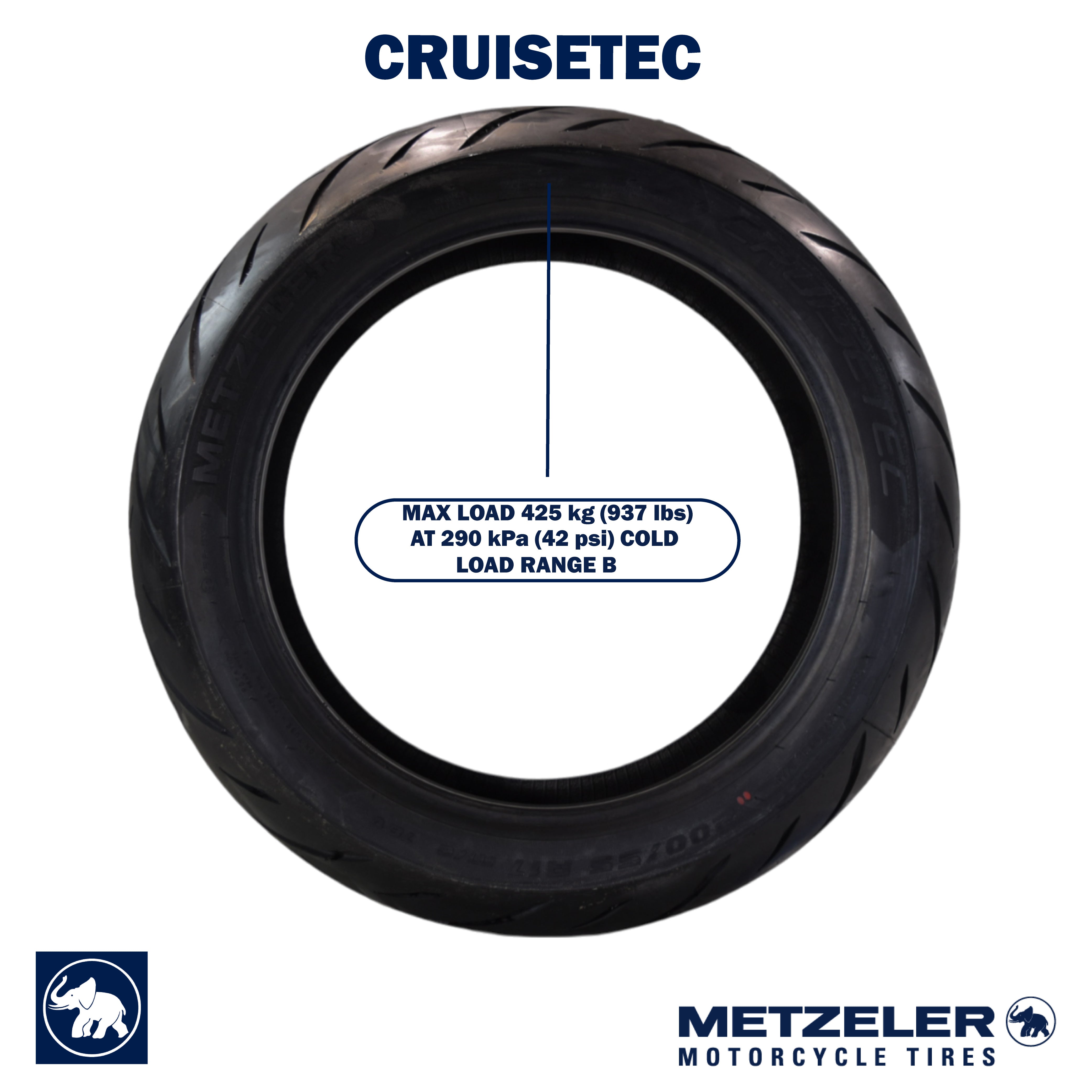 Metzeler Cruisetec 200/55R17 78V TL V-Twin Motorcycle Rear Tire with Keychain