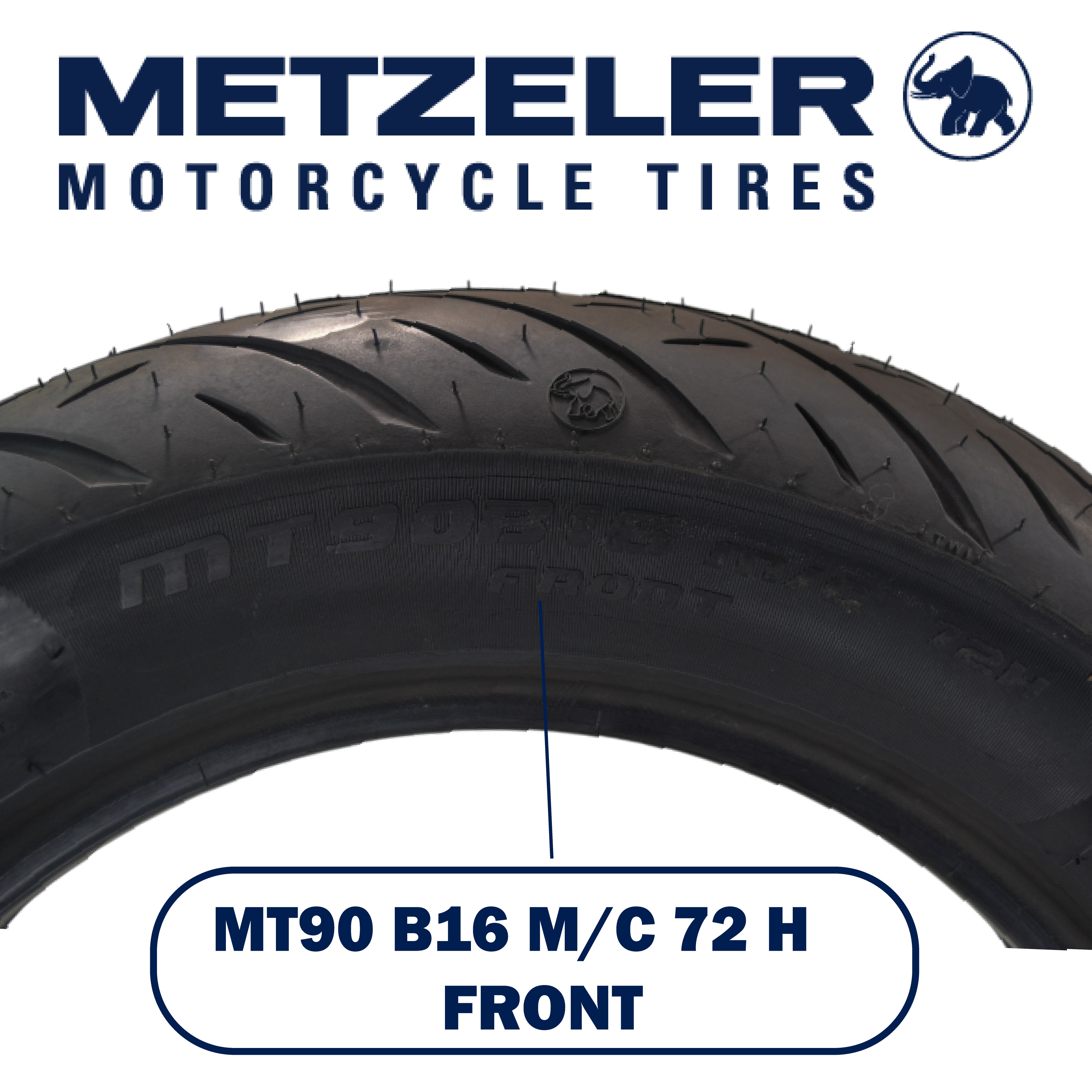 Metzeler Cruisetec MT90B16 72H TL V-Twin Motorcycle Front Tire with Keychain