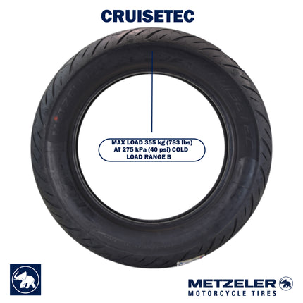 Metzeler Cruisetec MT90B16 72H TL V-Twin Motorcycle Front Tire with Keychain