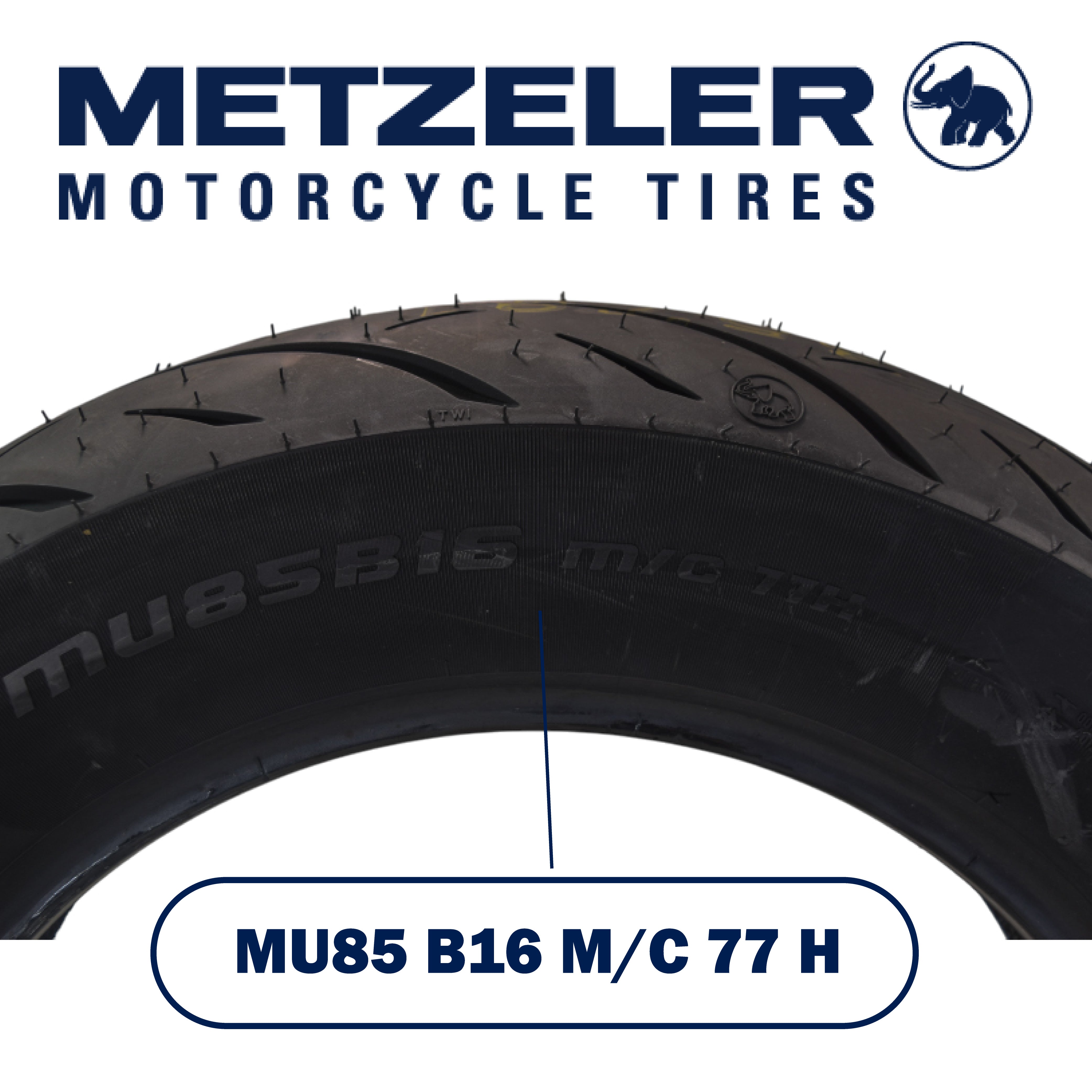 Metzeler Cruisetec MU85B16 77H TL V-Twin Motorcycle Rear Tire with Keychain