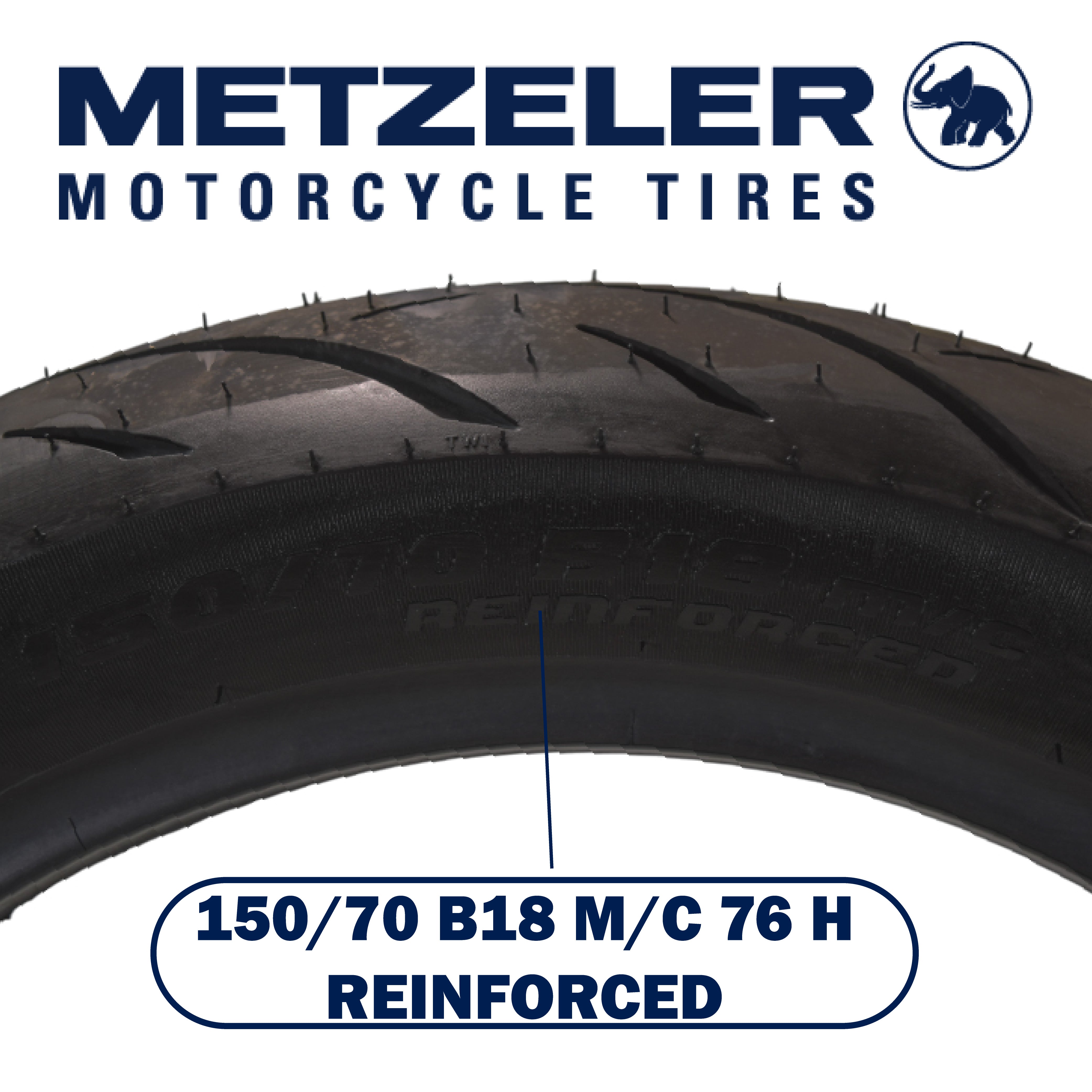 Metzeler Cruisetec 150/70B18 76H REINF TL Motorcycle Rear Tire with Keychain