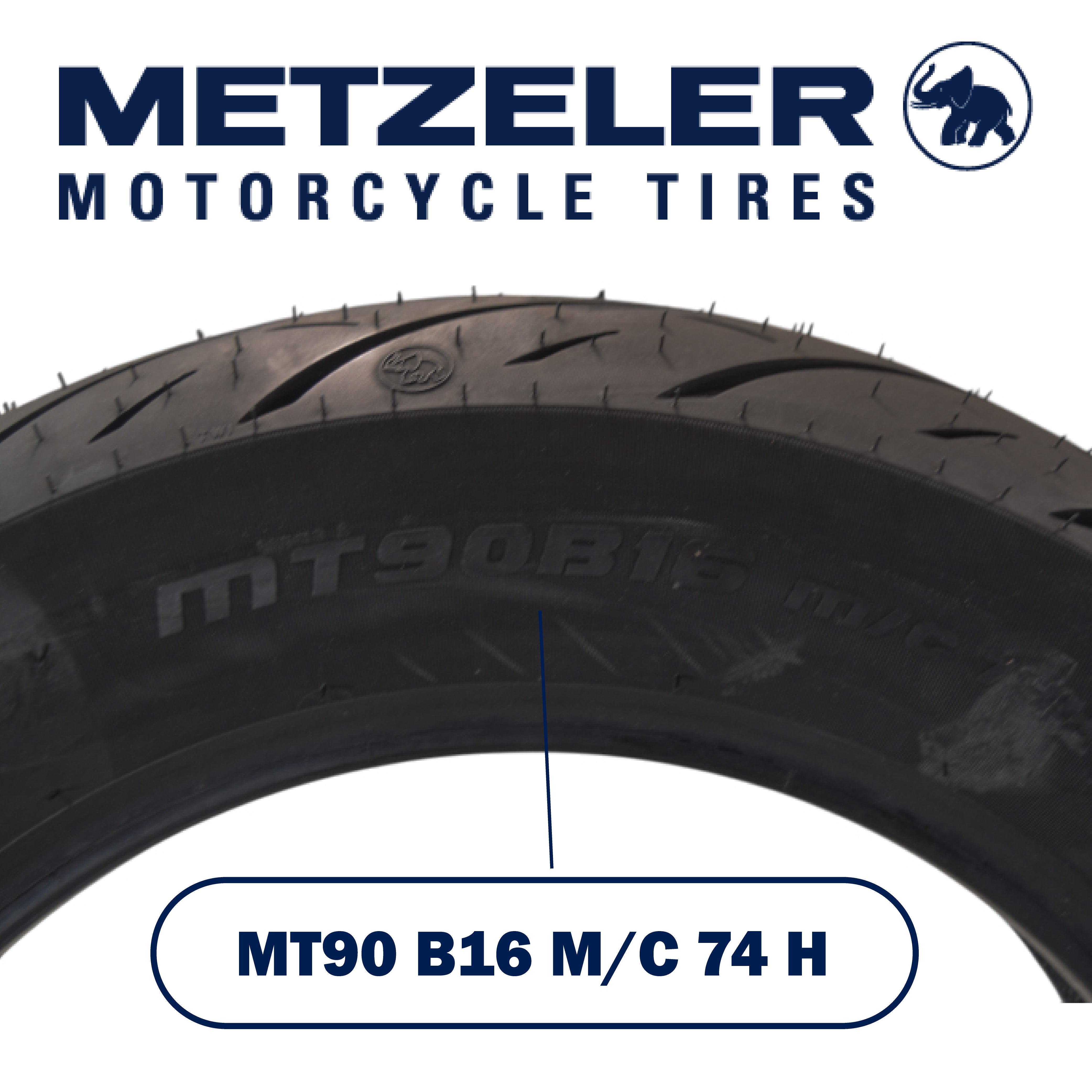 Metzeler Cruisetec MT90B16 74H TL V-Twin Motorcycle Rear Tire with Keychain