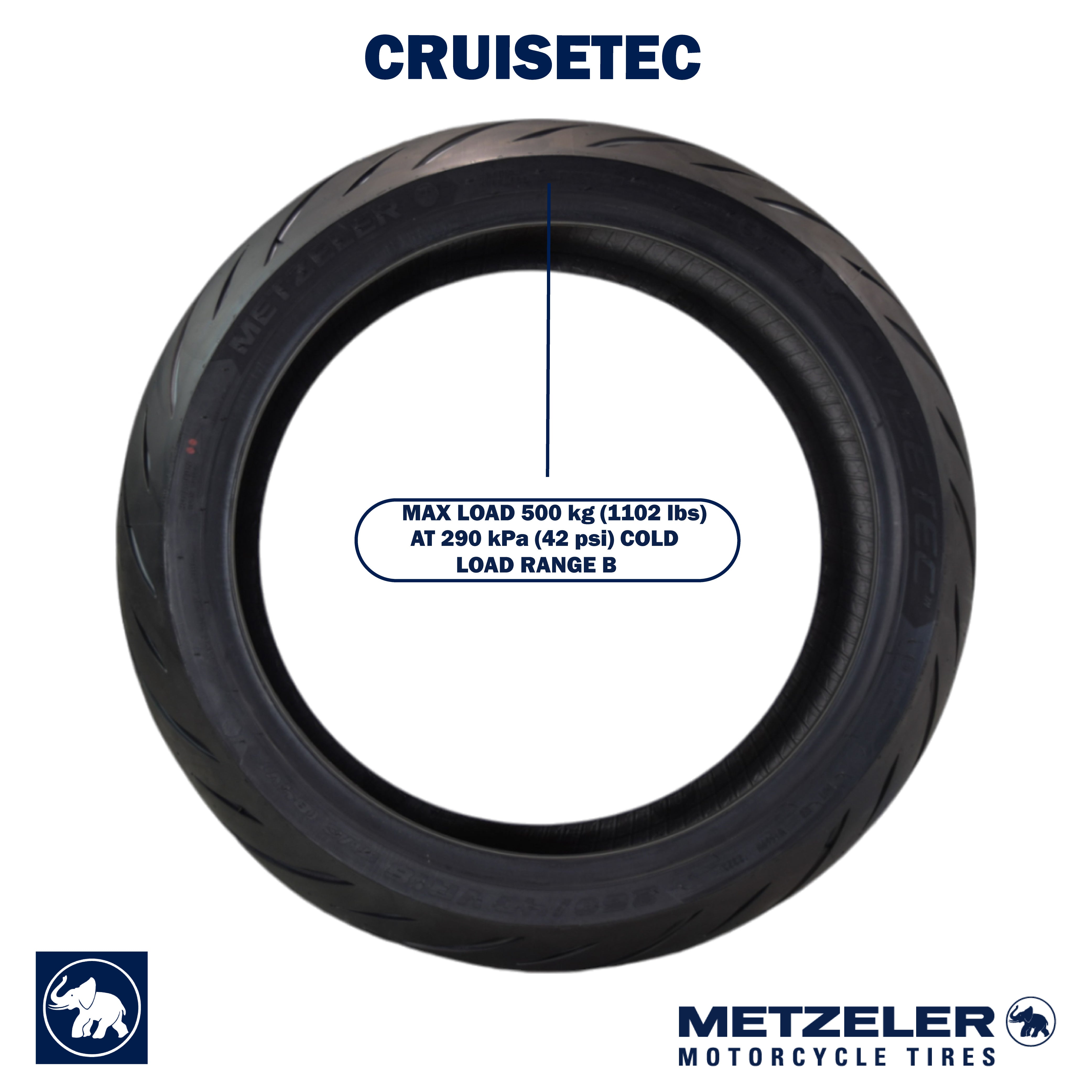 Metzeler Cruisetec 260/40R18 84V TL V-Twin Motorcycle Rear Tire with Keychain