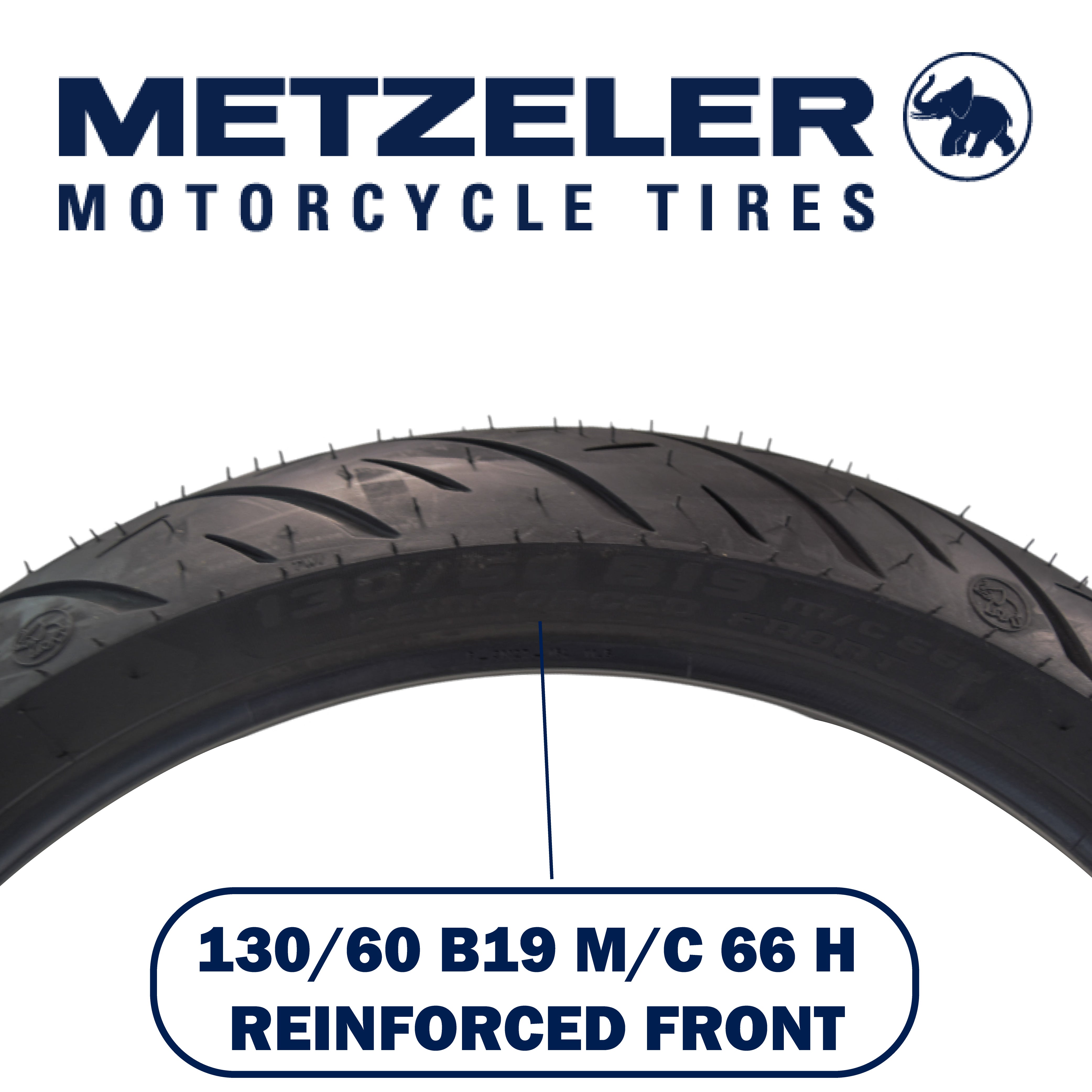 Metzeler Cruisetec Front 130/60B19 REINF & Rear 180/65B16 Tire Set w/ Keychain