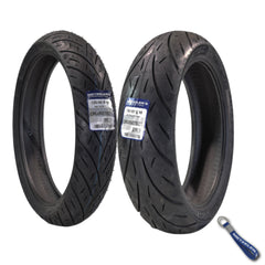 Metzeler Cruisetec Front 130/60B19 REINF & Rear 180/55B18 Tire Set w/Keychain