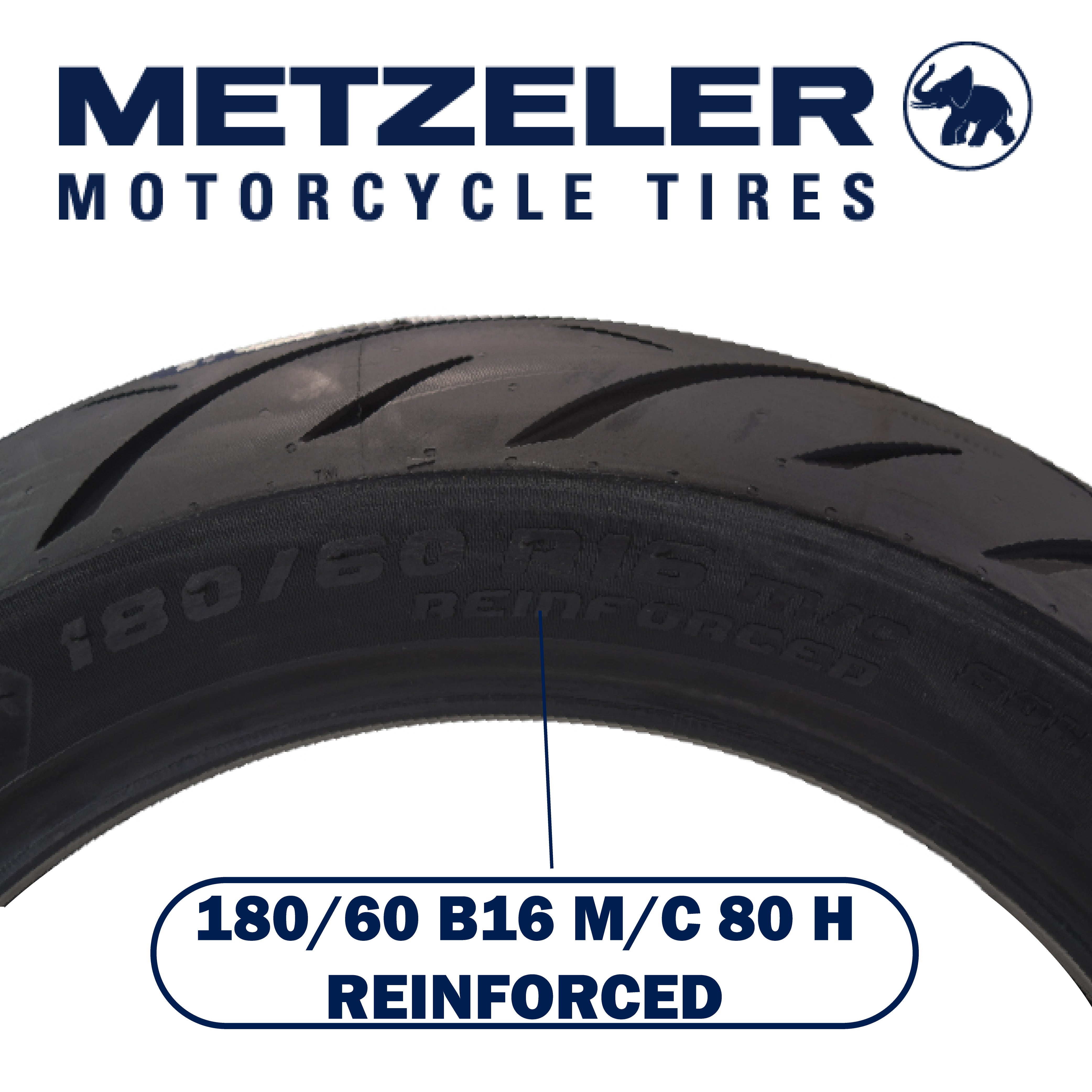 Metzeler Cruisetec Front 130/60B19 REINF & Rear 180/60R16 Tire Set w/Keychain