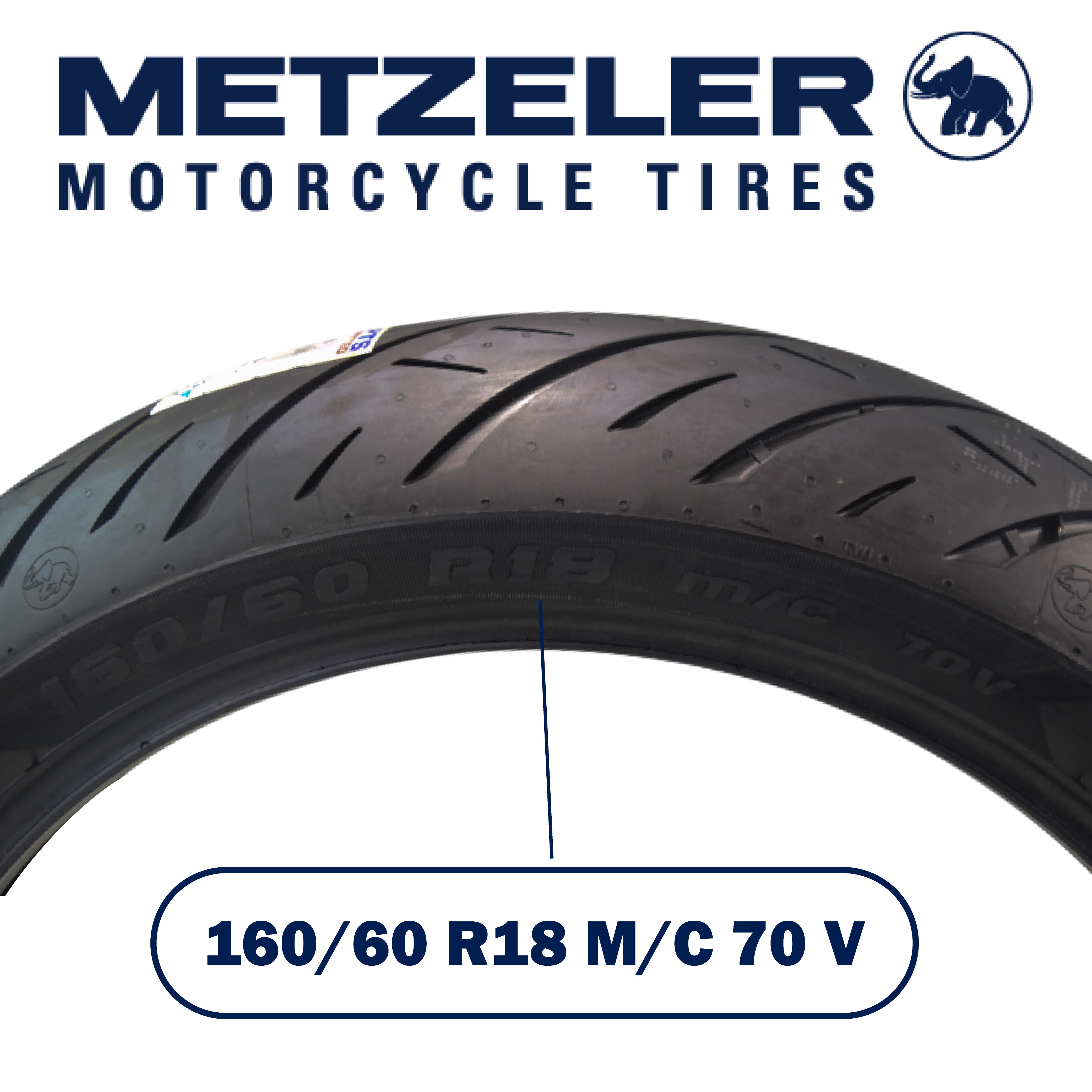 Metzeler Cruisetec 160/60R18 70V TL V-Twin Motorcycle Front Tire with Keychain