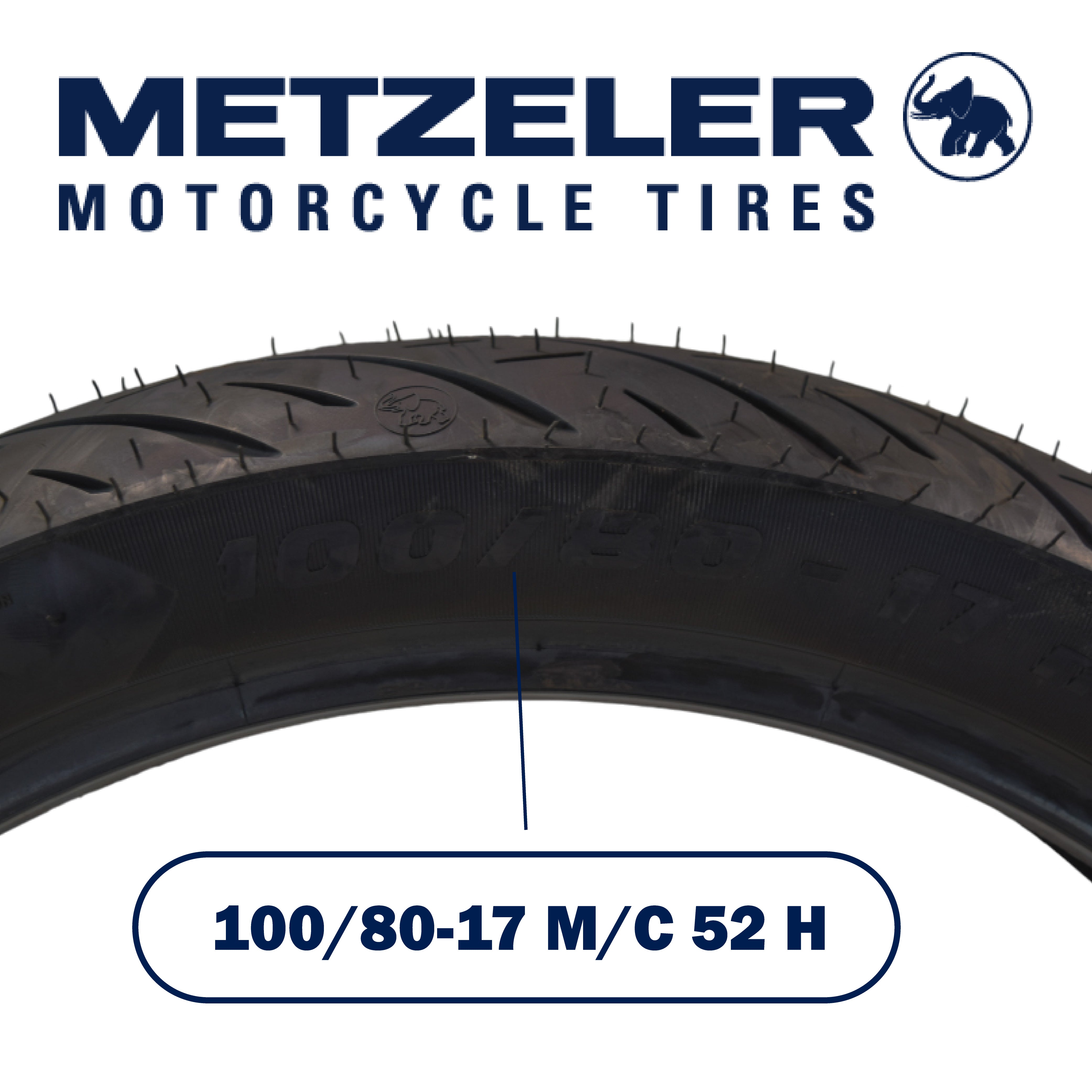 Metzeler Cruisetec 100/80-17 52H TL V-Twin Motorcycle Front Tire with Keychain