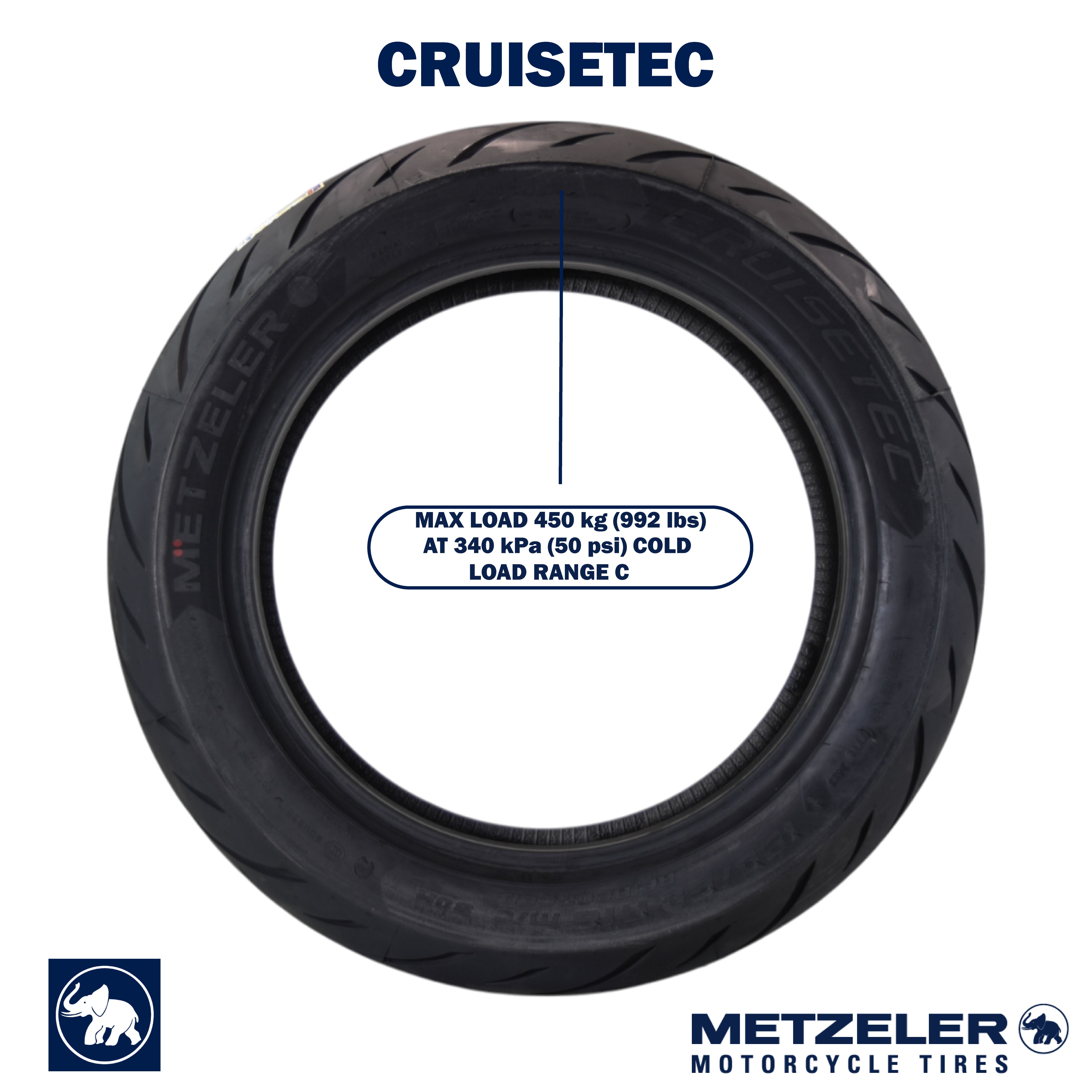 Metzeler Cruisetec 180/60R16 80H REINF TL Motorcycle Rear Tire with Keychain