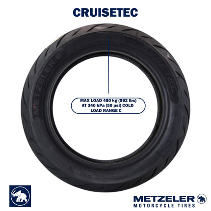 Metzeler Cruisetec 180/60R16 80H REINF TL Motorcycle Rear Tire with Keychain
