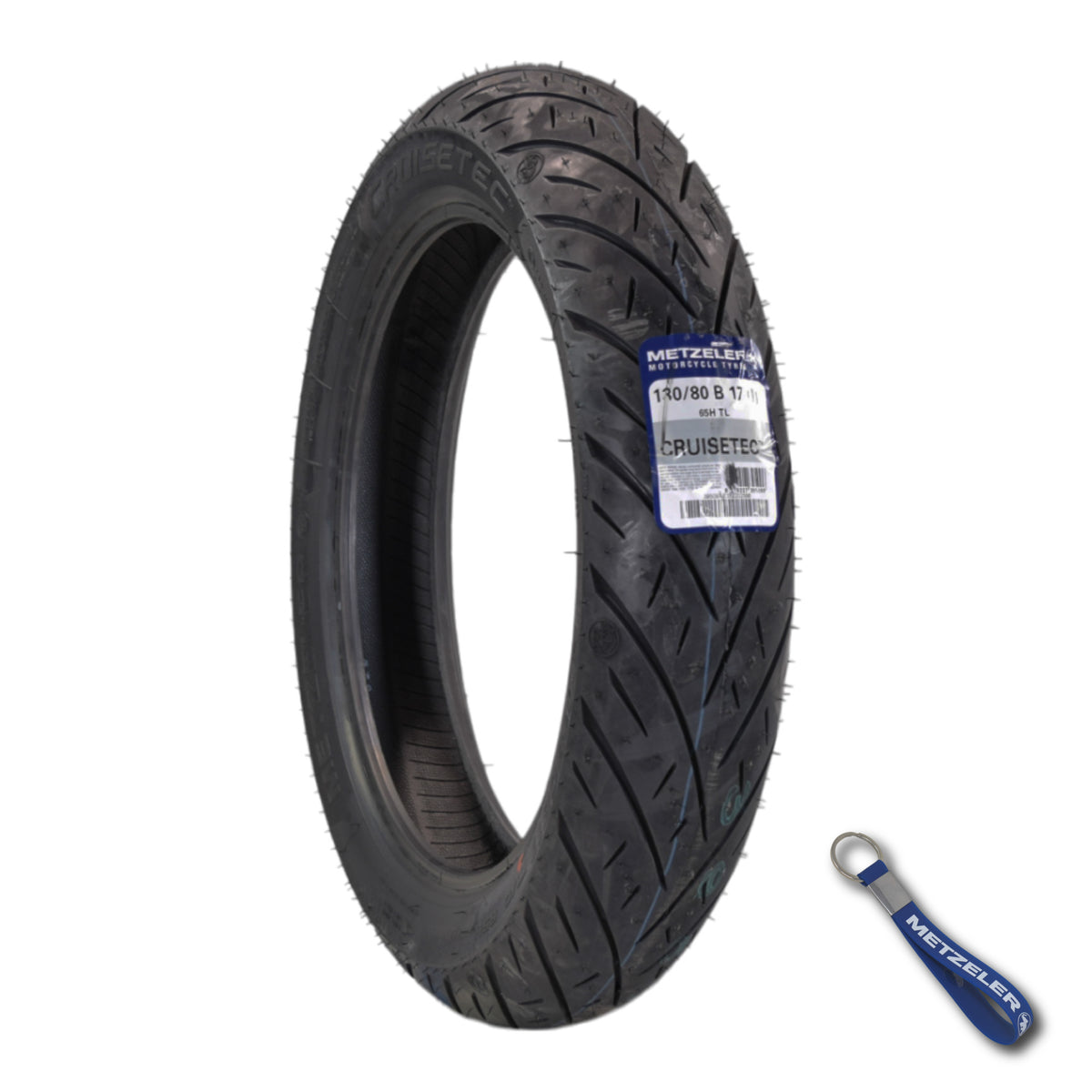 Metzeler Cruisetec 130/80B17 65H (I)- Ind-Spfg Motorcycle Front Tire w/ Keychain