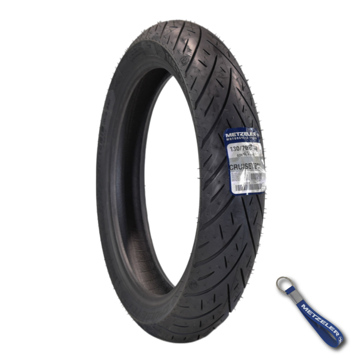 Metzeler Cruisetec 130/70B18 63H TL V-Twin Motorcycle Front Tire with Keychain