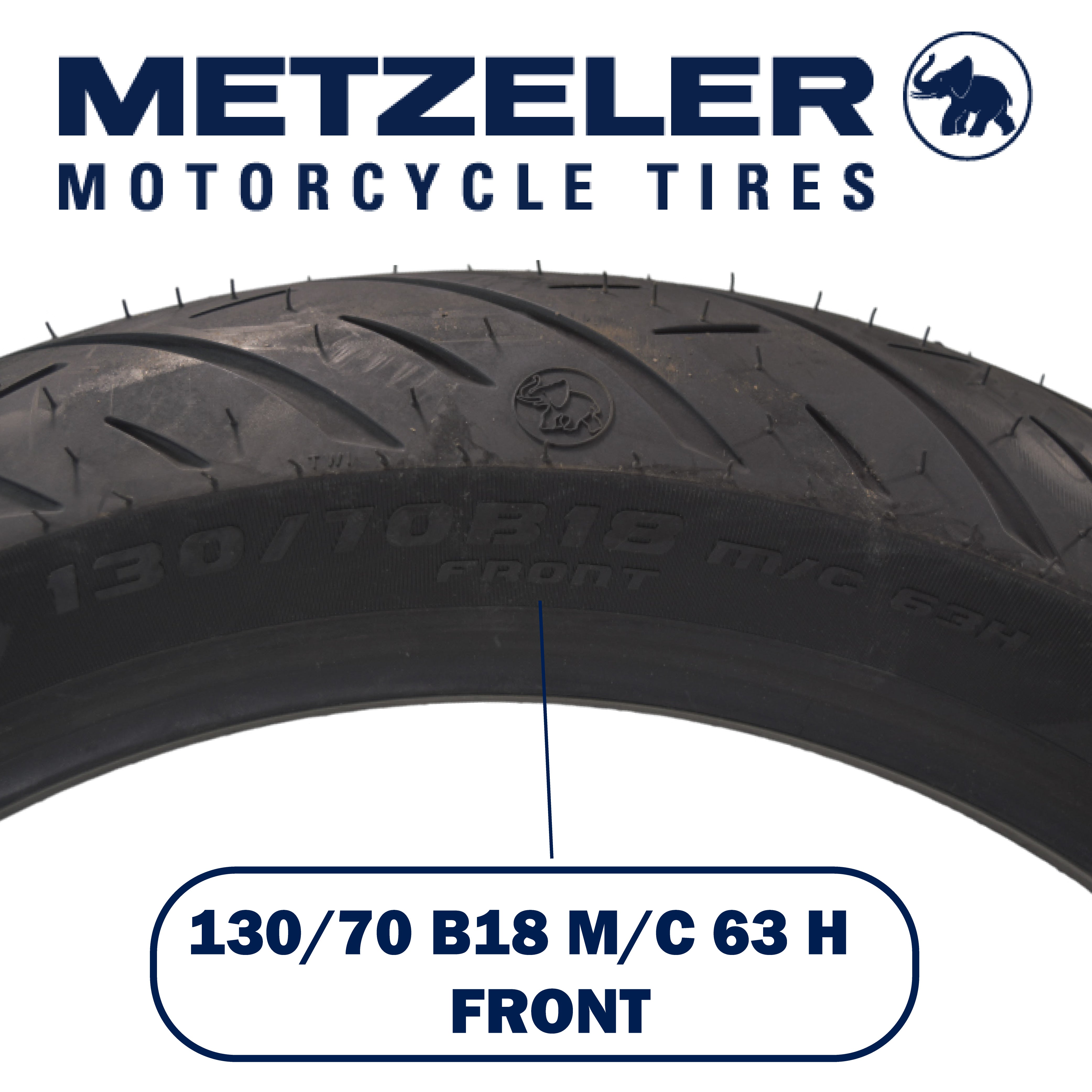 Metzeler Cruisetec 130/70B18 63H TL V-Twin Motorcycle Front Tire with Keychain