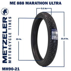 Metzeler ME 888 Marathon Ultra Front MH9021 54H Motorcycle Tire with Keychain