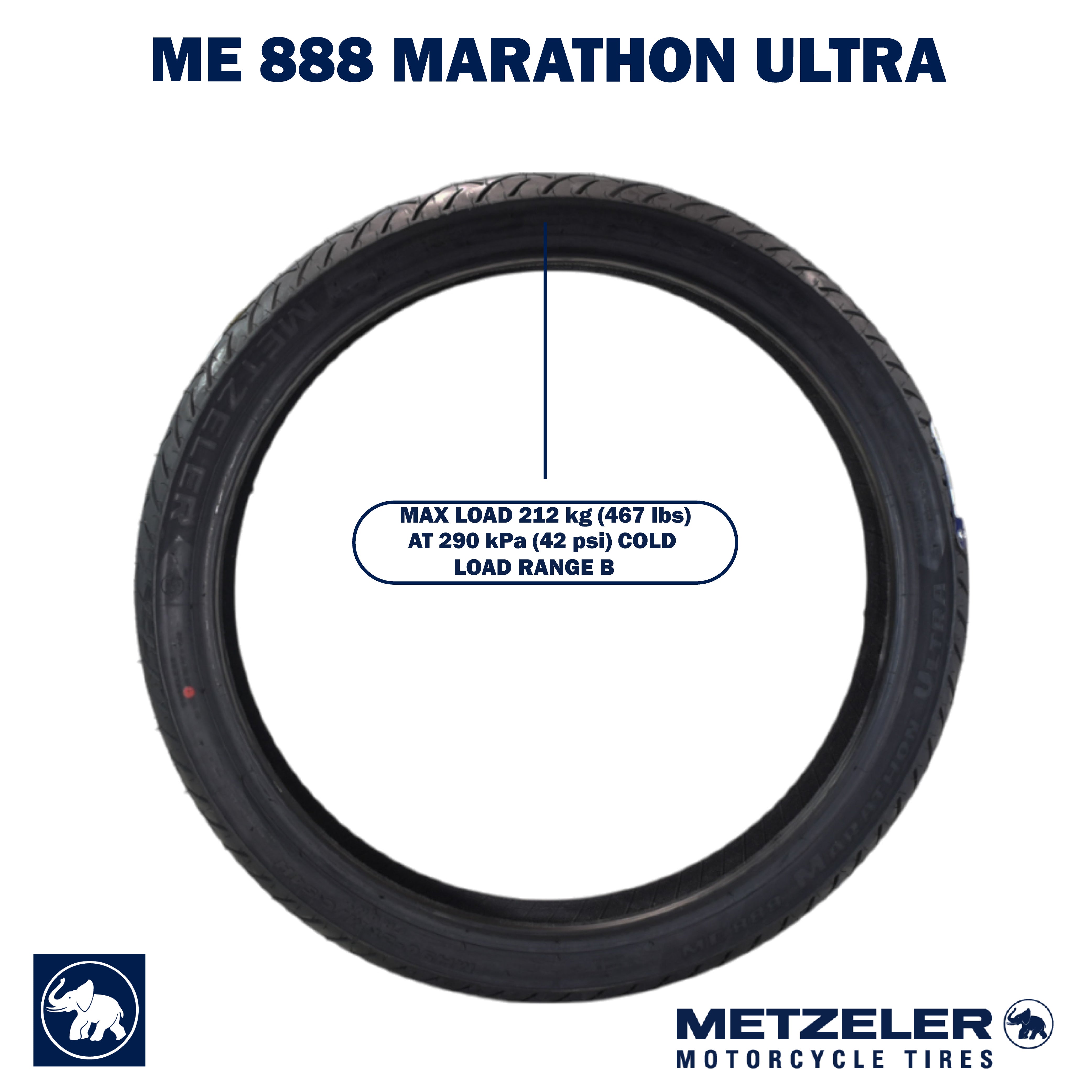 Metzeler ME 888 Marathon Ultra Front MH9021 54H Motorcycle Tire with Keychain