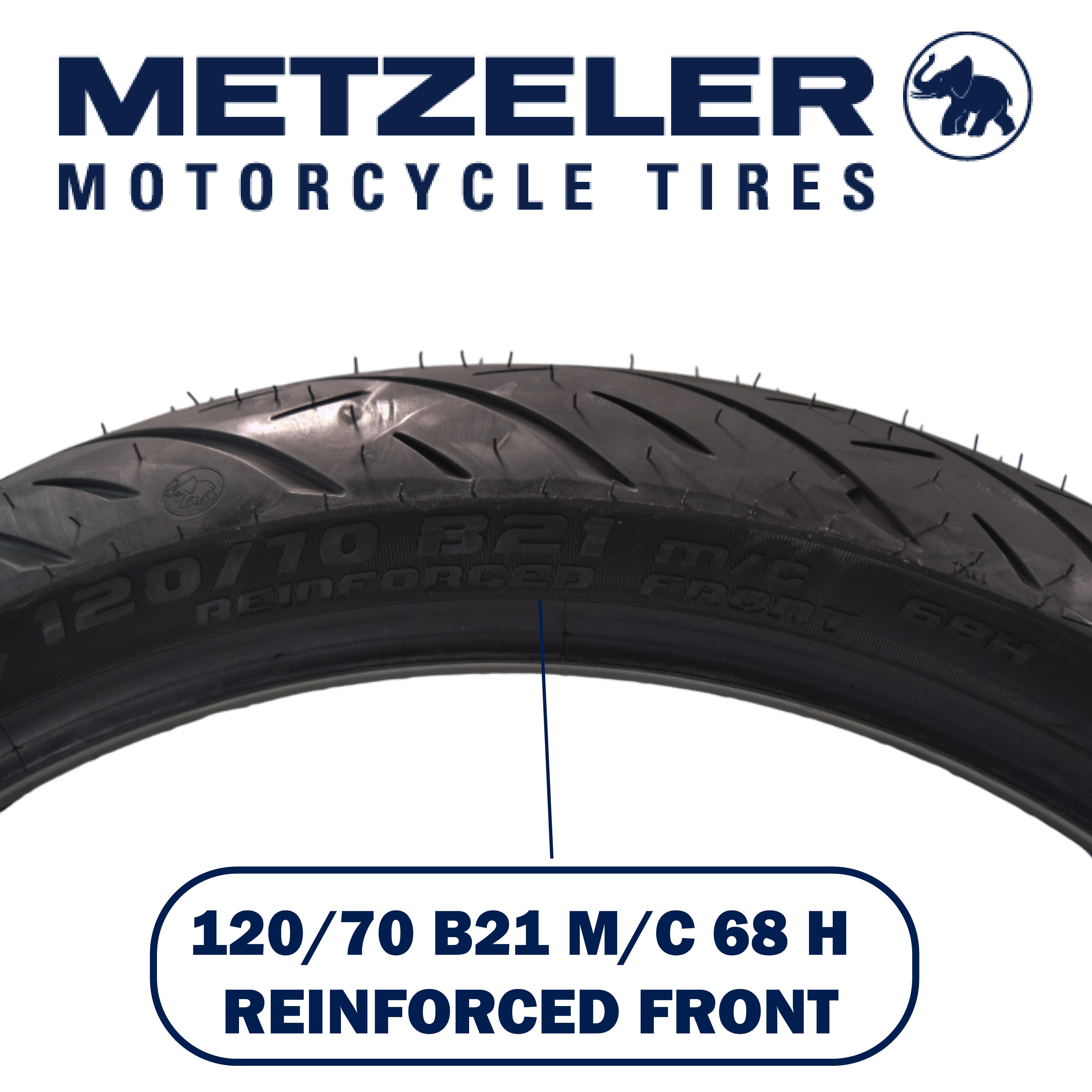 Metzeler Cruisetec Front 120/70B21 REINF & Rear 180/65B16 Tire Set w/ Keychain