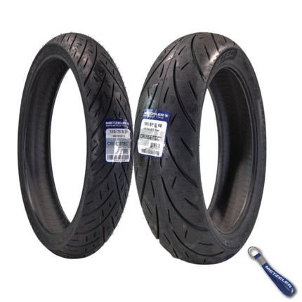 Metzeler Cruisetec Front 120/70B21 REINF & Rear 180/55B18 Tire Set w/ Keychain
