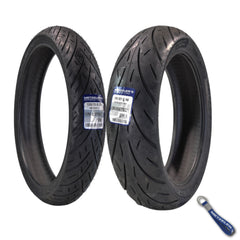 Metzeler Cruisetec Front 120/70B21 REINF & Rear 180/55B18 Tire Set w/ Keychain