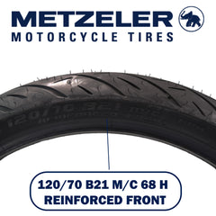 Metzeler Cruisetec Front 120/70B21 REINF & Rear 180/55B18 Tire Set w/ Keychain