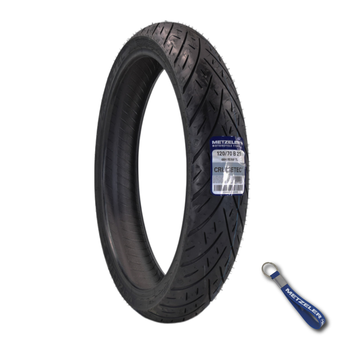 Metzeler Cruisetec 120/70B21 68H REINF TL Motorcycle Front Tire with Keychain