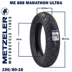 Metzeler ME 888 Marathon Ultra Front 150/80-16 71H Motorcycle Tire with Keychain