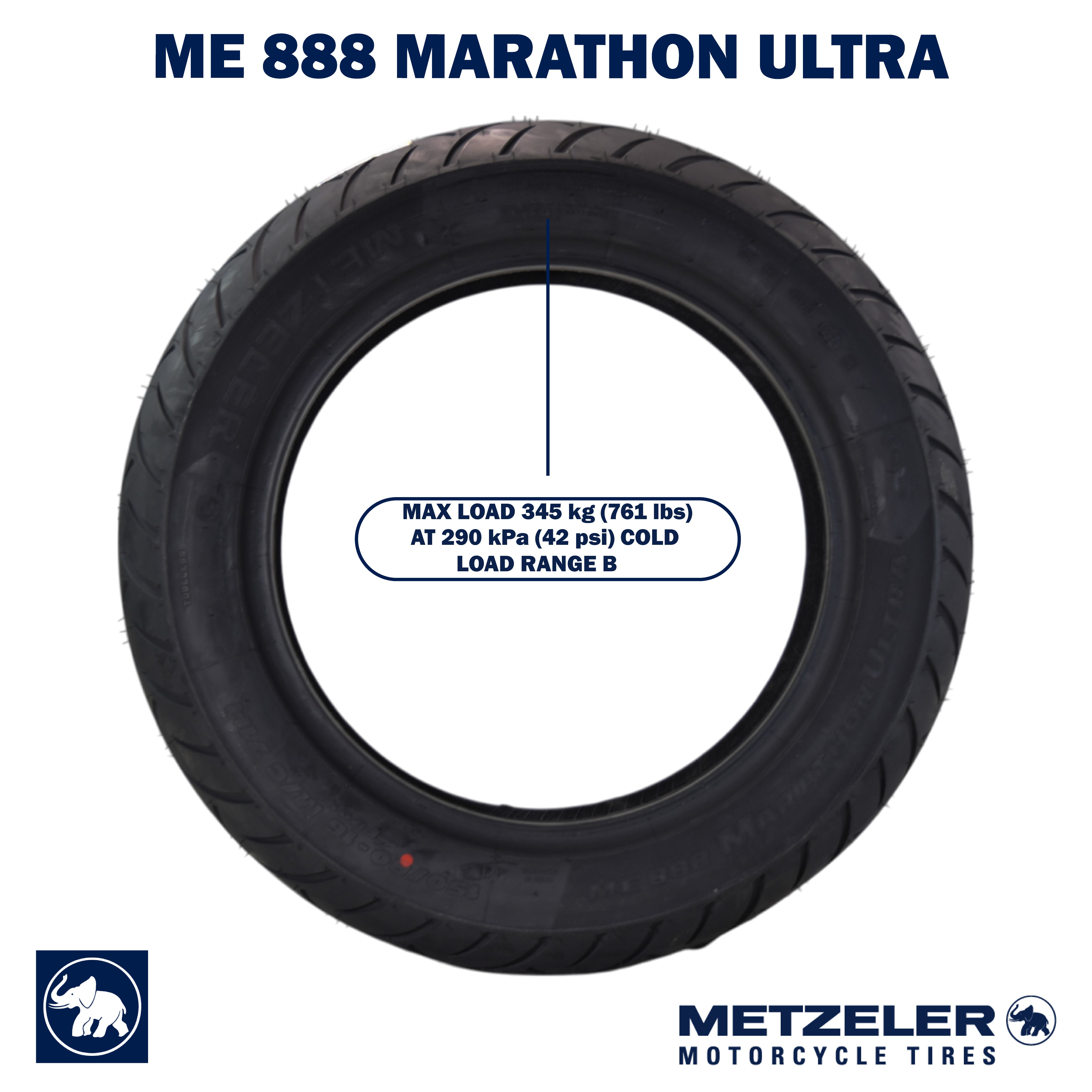 Metzeler ME 888 Marathon Ultra Front 150/80-16 71H Motorcycle Tire with Keychain