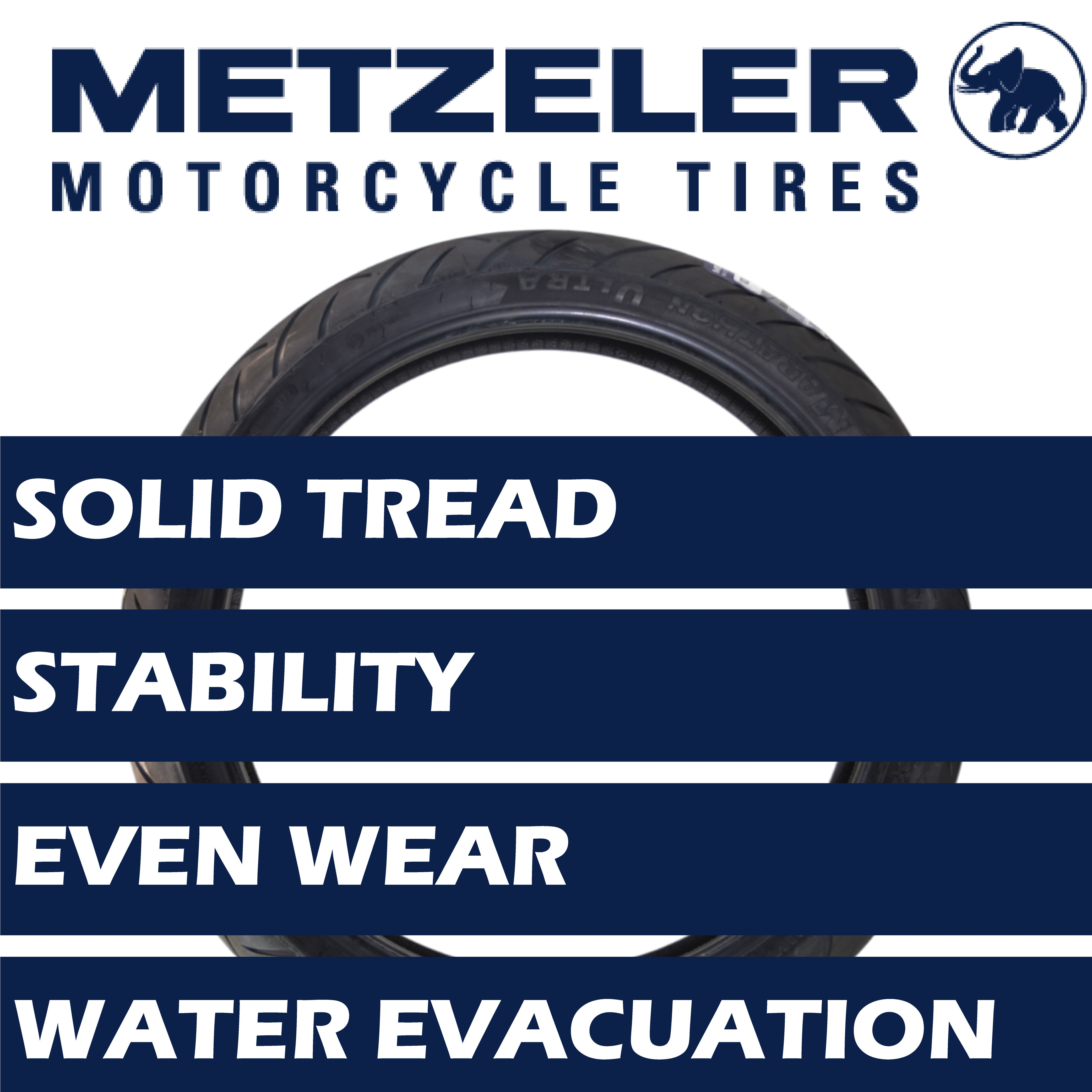 Metzeler ME 888 Marathon Ultra Front 120/70B17 58V Motorcycle Tire with Keychain