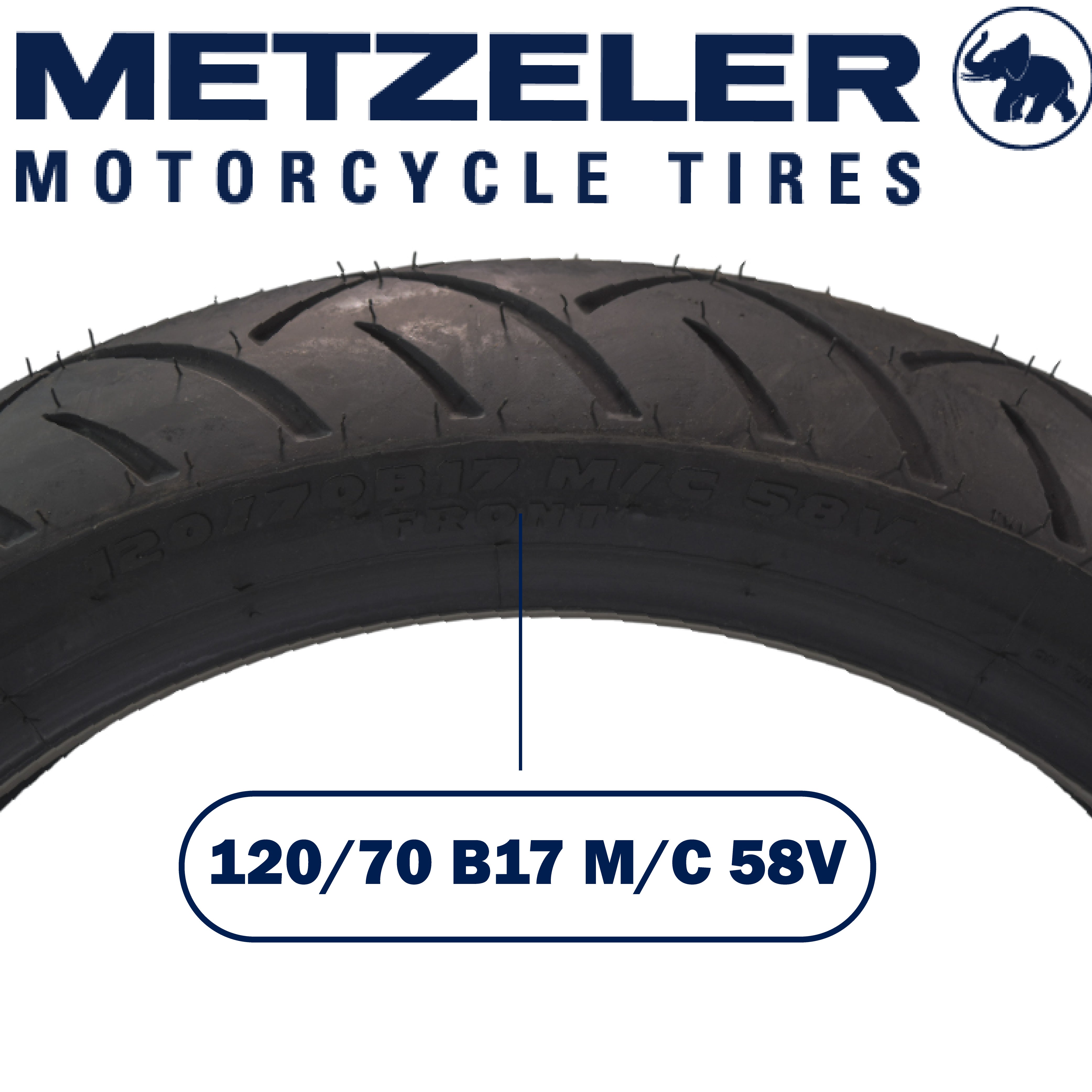 Metzeler ME 888 Marathon Ultra Front 120/70B17 58V Motorcycle Tire with Keychain