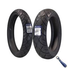 Metzeler ME 888 Marathon Ultra 130/60-21 & 180/55B18 MC Tire Set with Keychain