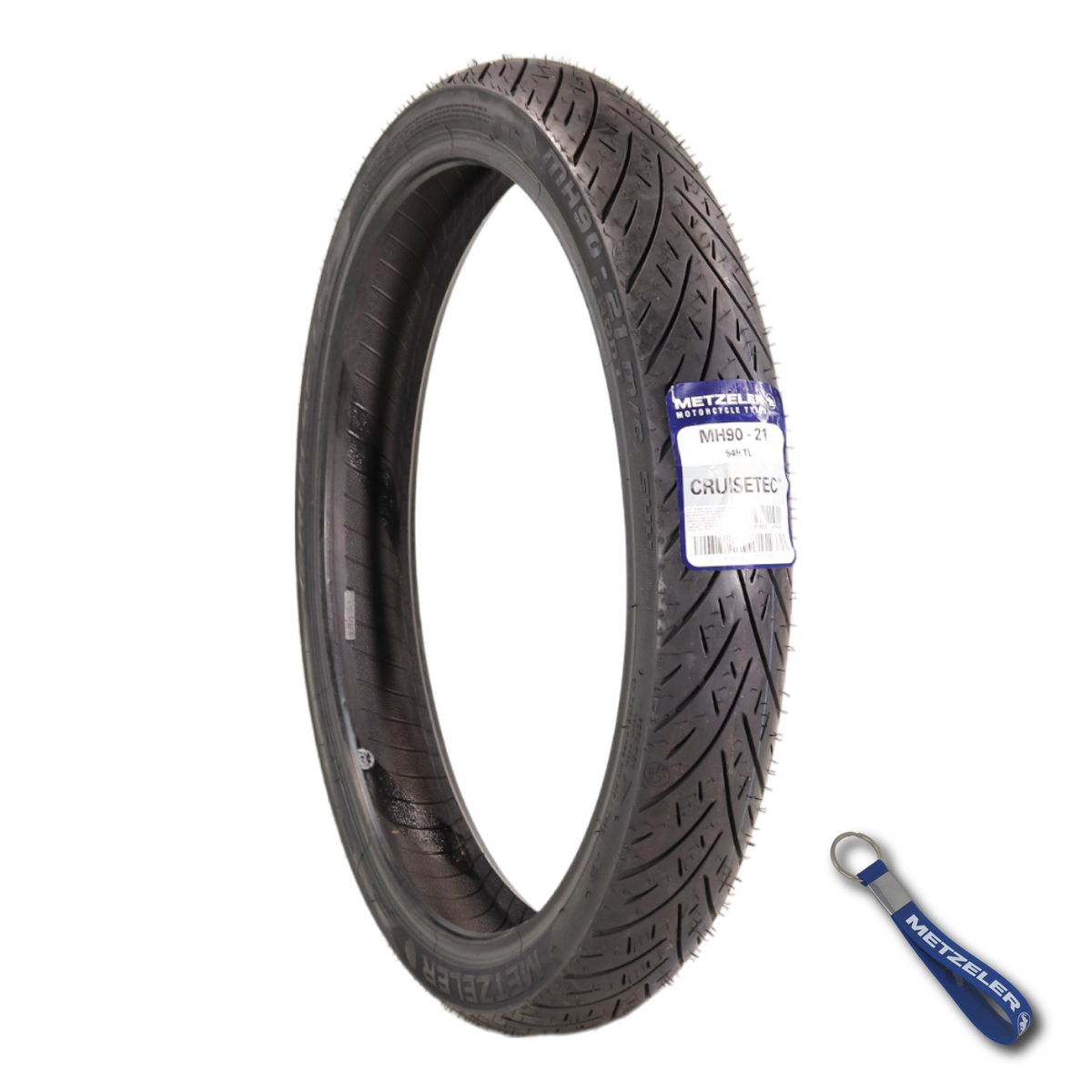 Metzeler Cruisetec MH90-21 54H TL V-Twin Motorcycle Front Tire with Keychain